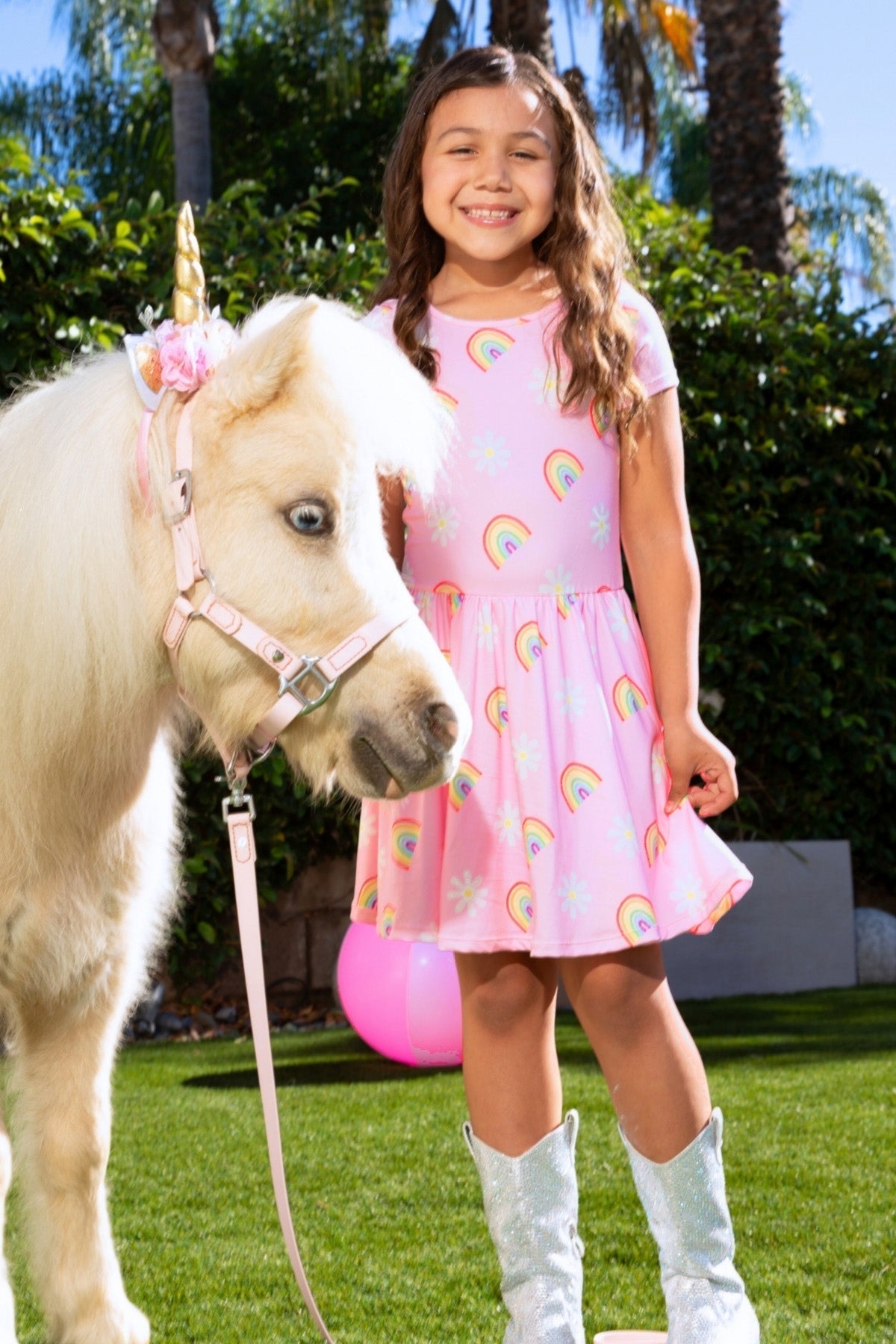 Simply Soft Short Sleeve Be Happy Dress - Rainbow Cupcakes