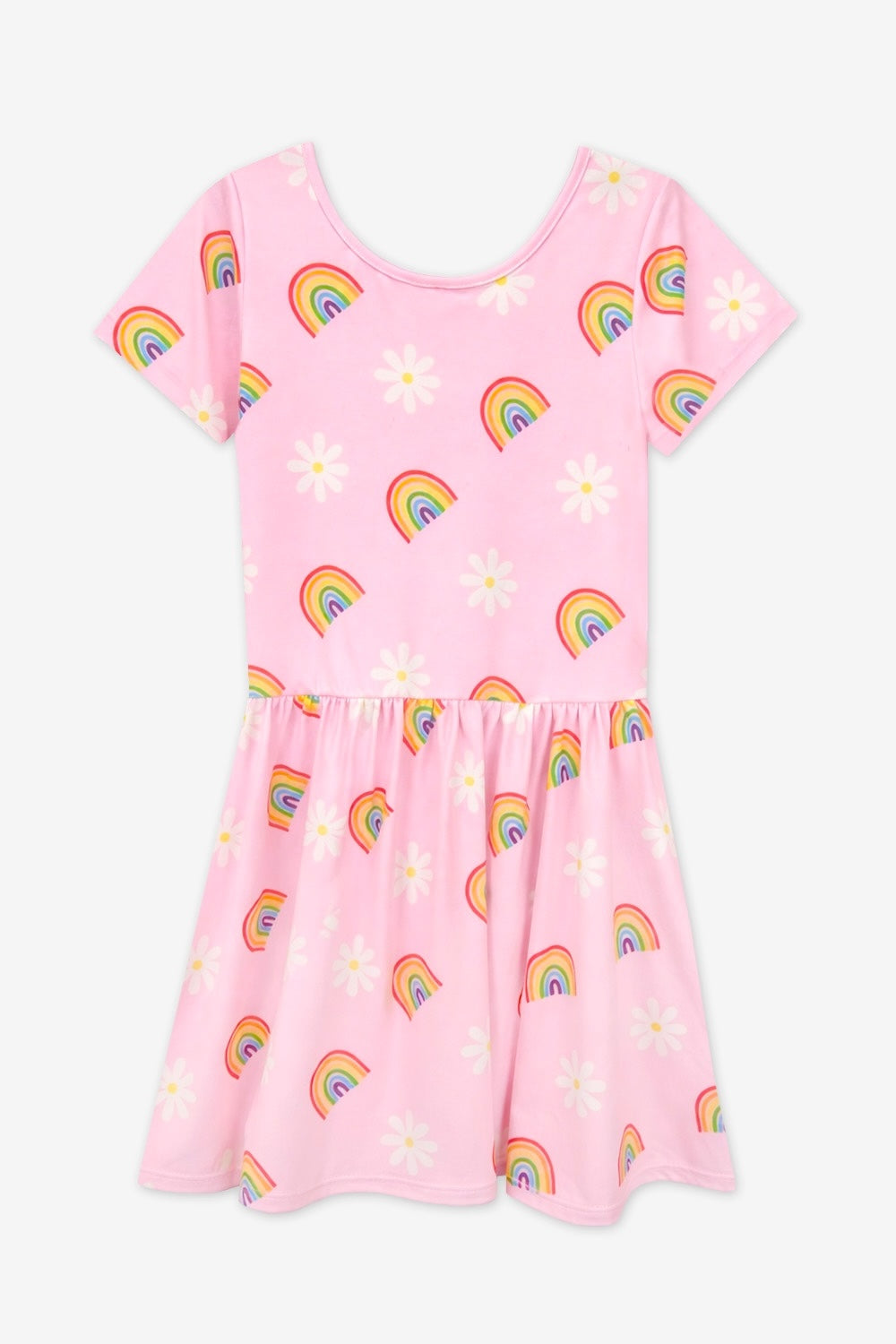Simply Soft Short Sleeve Be Happy Dress - Tie Dye Rainbow Donuts