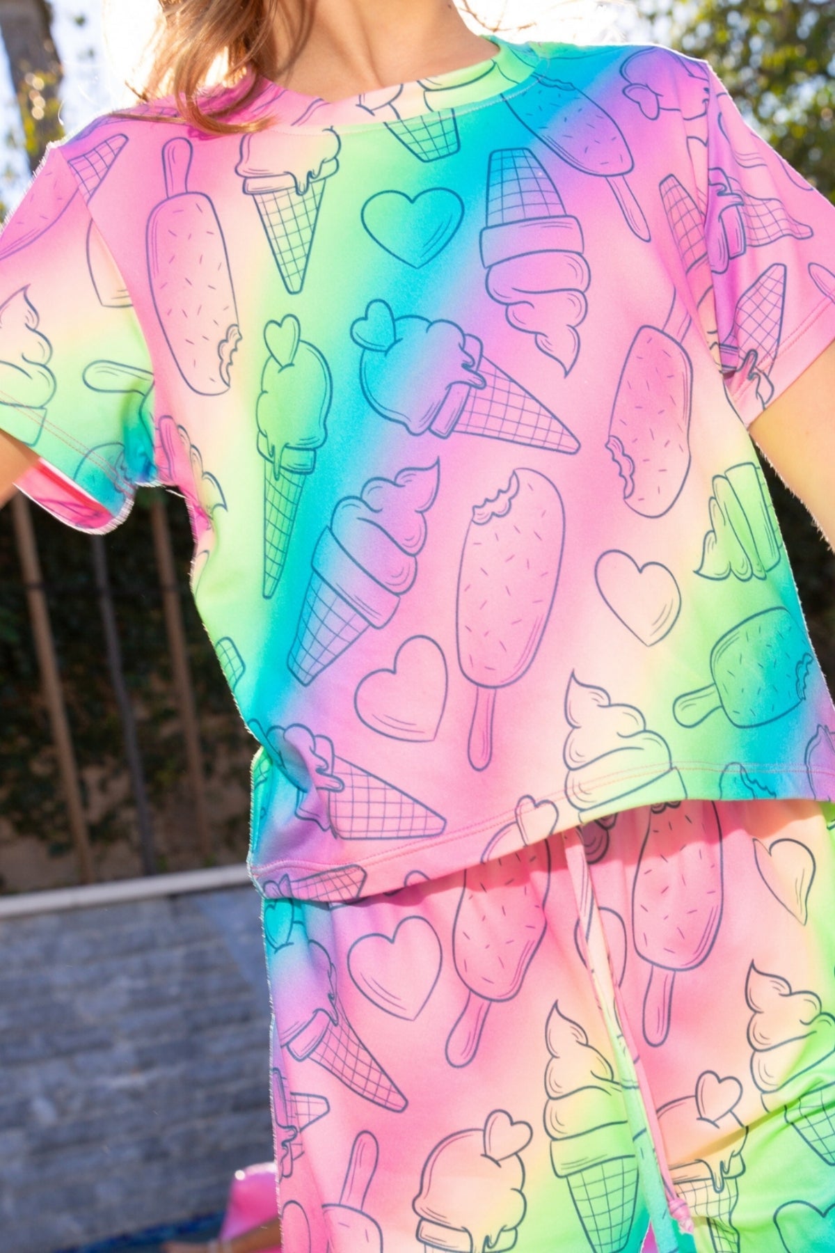 Simply Soft Easy Tee & Karate Pant - Dusty Pink Sticker Emojis