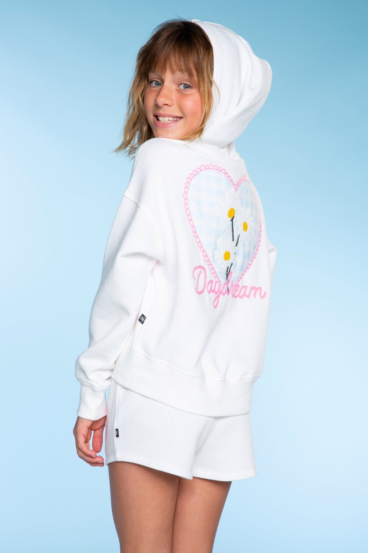 Cloud Soft French Terry Everyday Hoodie - Blush Focus On The Good Ditsy Lilac Floral