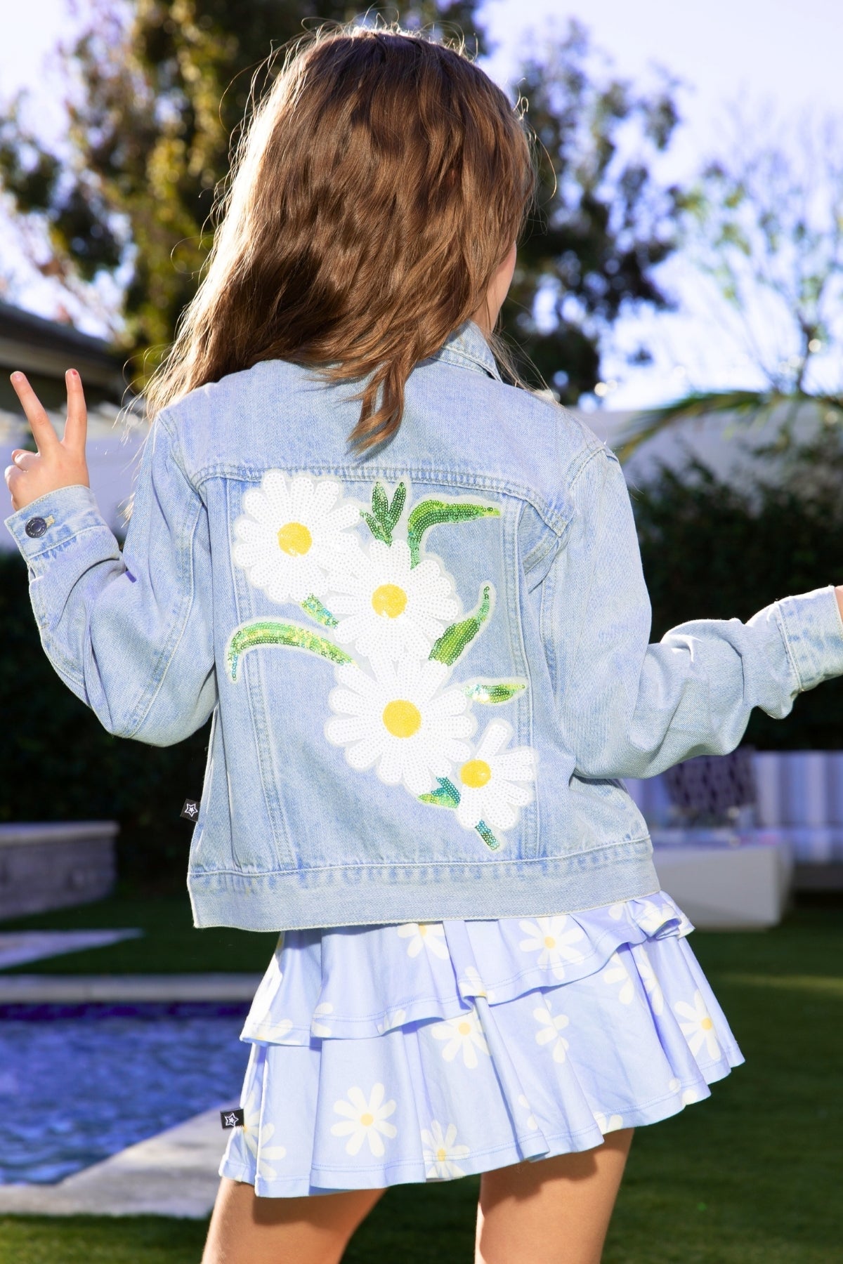 The Perfect Denim Jacket - Lt Denim White Daisy
