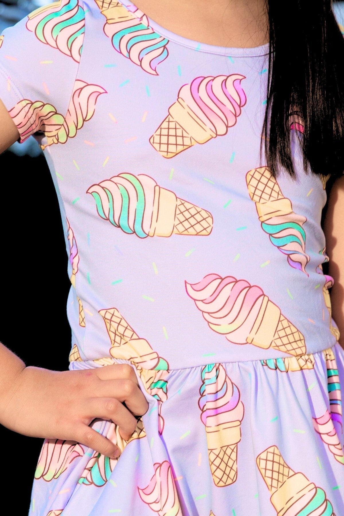 Simply Soft Short Sleeve Be Happy Dress - Tie Dye Rainbow Donuts