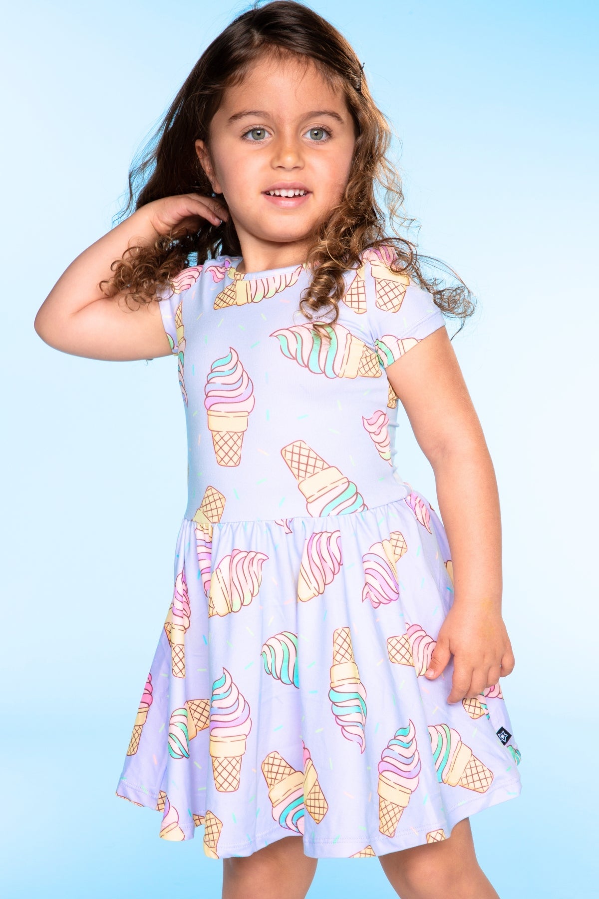 Simply Soft Short Sleeve Be Happy Dress - Tie Dye Rainbow Donuts