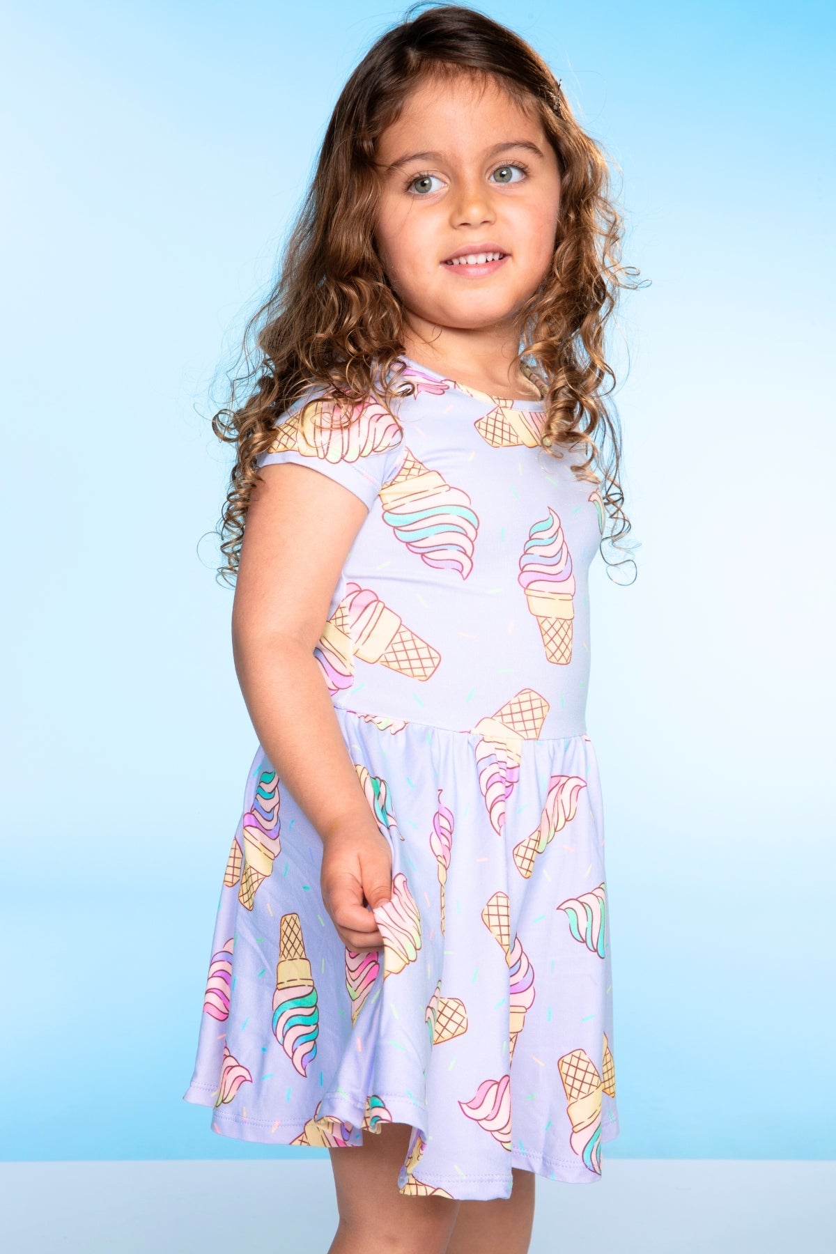 Simply Soft Short Sleeve Be Happy Dress - Tie Dye Rainbow Donuts
