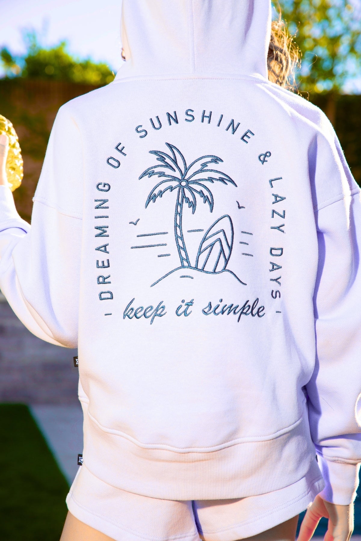 Cloud Soft French Terry Everyday Hoodie - Blush Focus On The Good Ditsy Lilac Floral