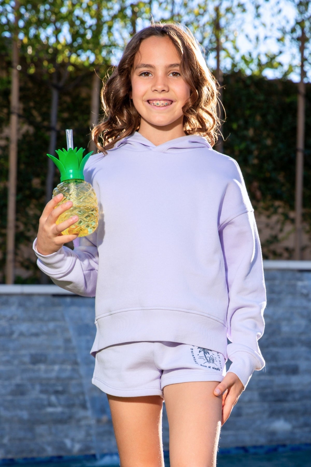 Cloud Soft French Terry Everyday Hoodie - Blush Focus On The Good Ditsy Lilac Floral
