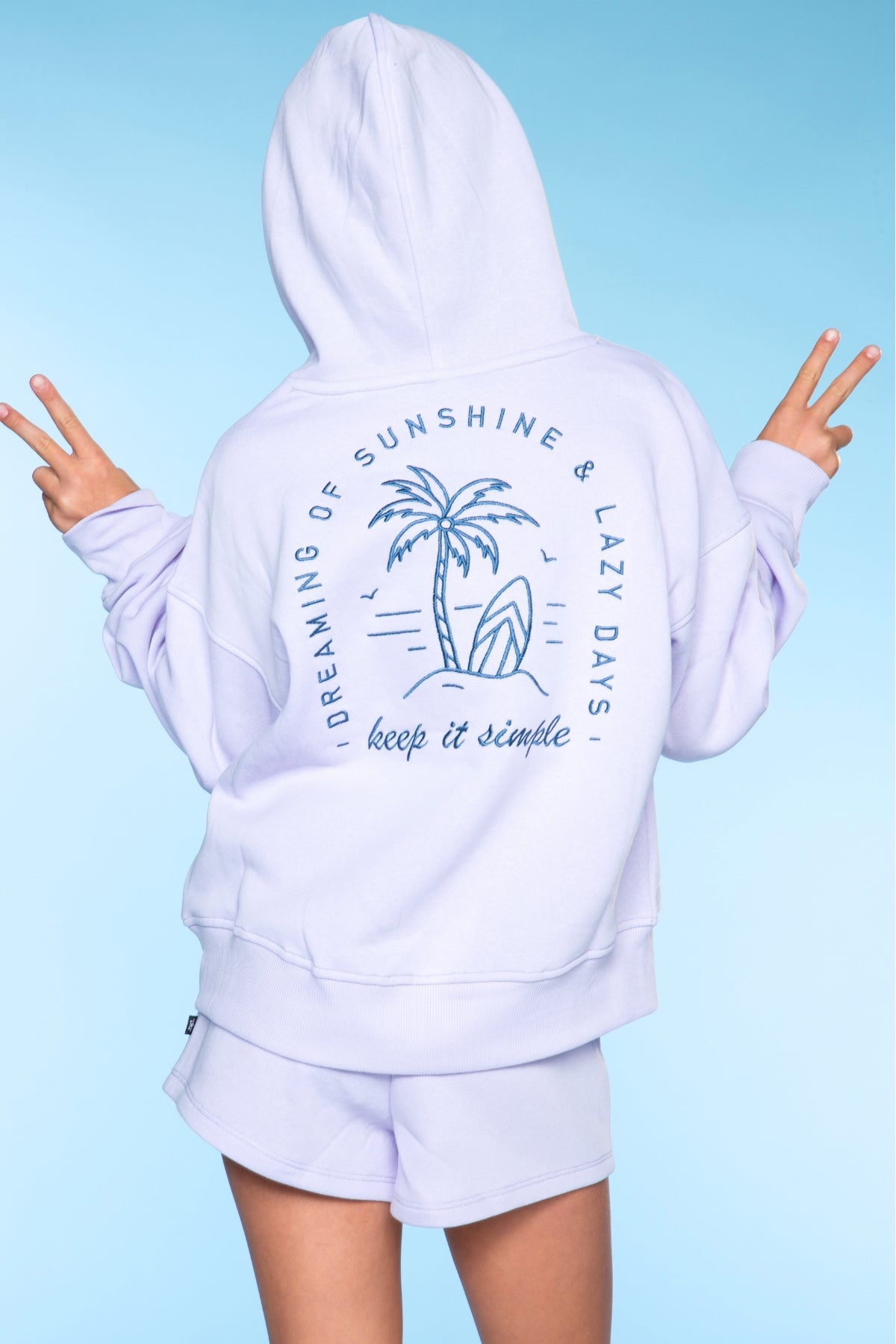 Cloud Soft French Terry Everyday Hoodie - Blush Focus On The Good Ditsy Lilac Floral