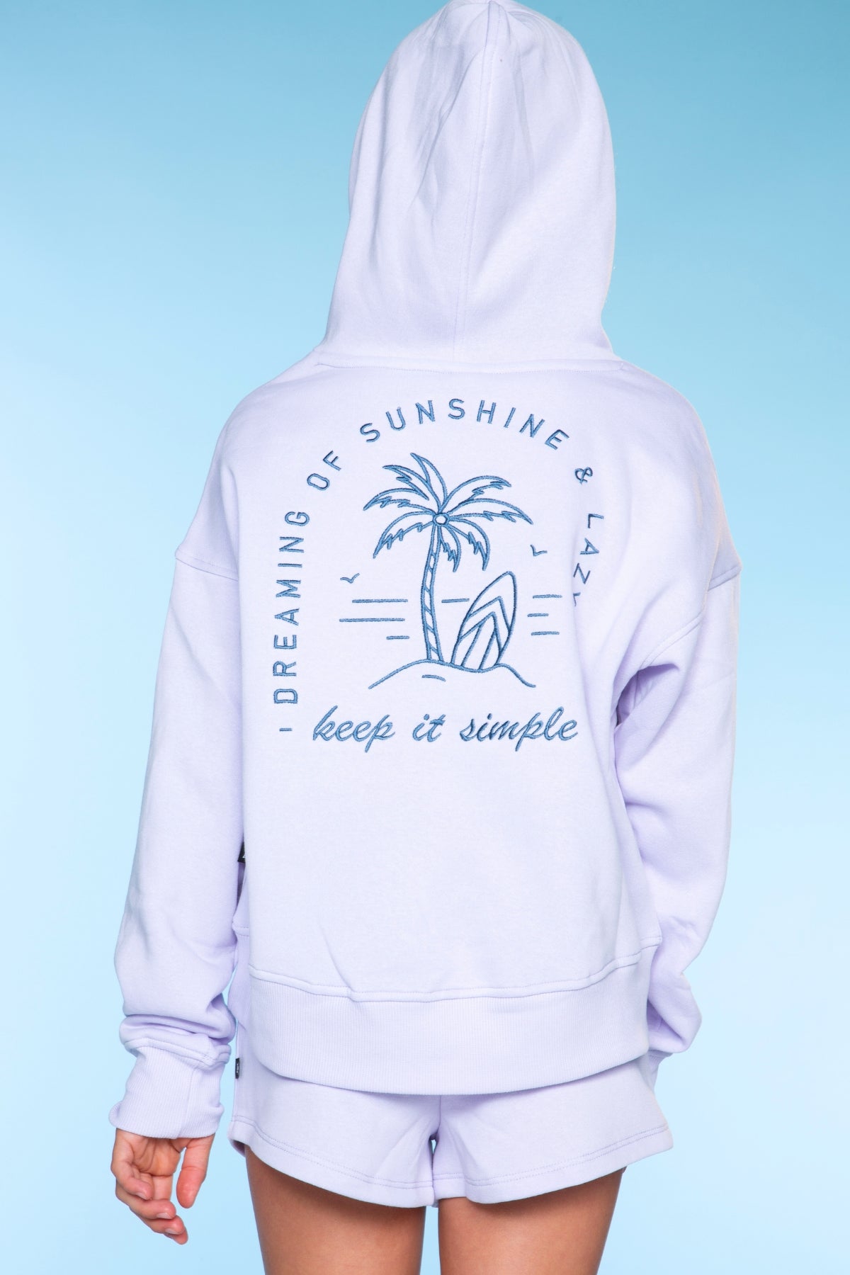 Cloud Soft French Terry Everyday Hoodie - Blush Focus On The Good Ditsy Lilac Floral