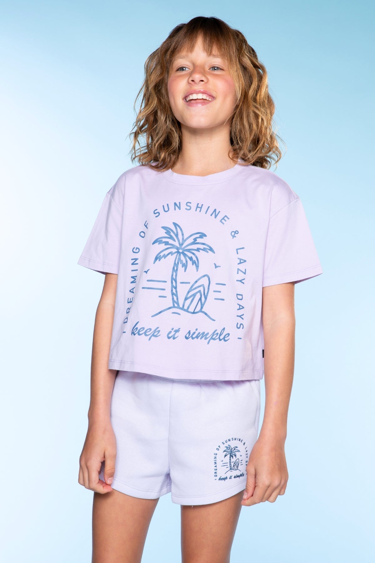 Cloud Soft French Terry Dolphin Short - Blush Ditsy Lilac Floral - NEW!