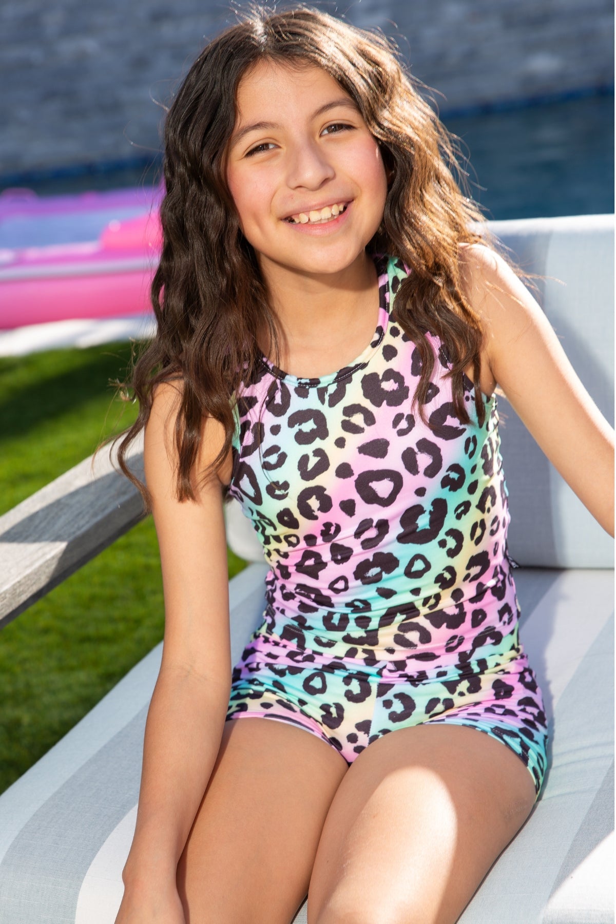 Simply Soft Luxe Cropped Racerback Tank & Tumble Short - Light Blue Smile Star