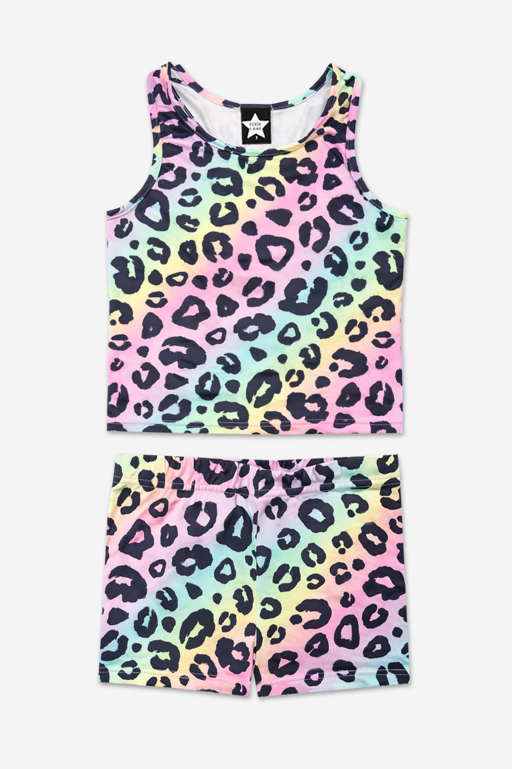Simply Soft Luxe Cropped Racerback Tank & Tumble Short - Light Blue Smile Star