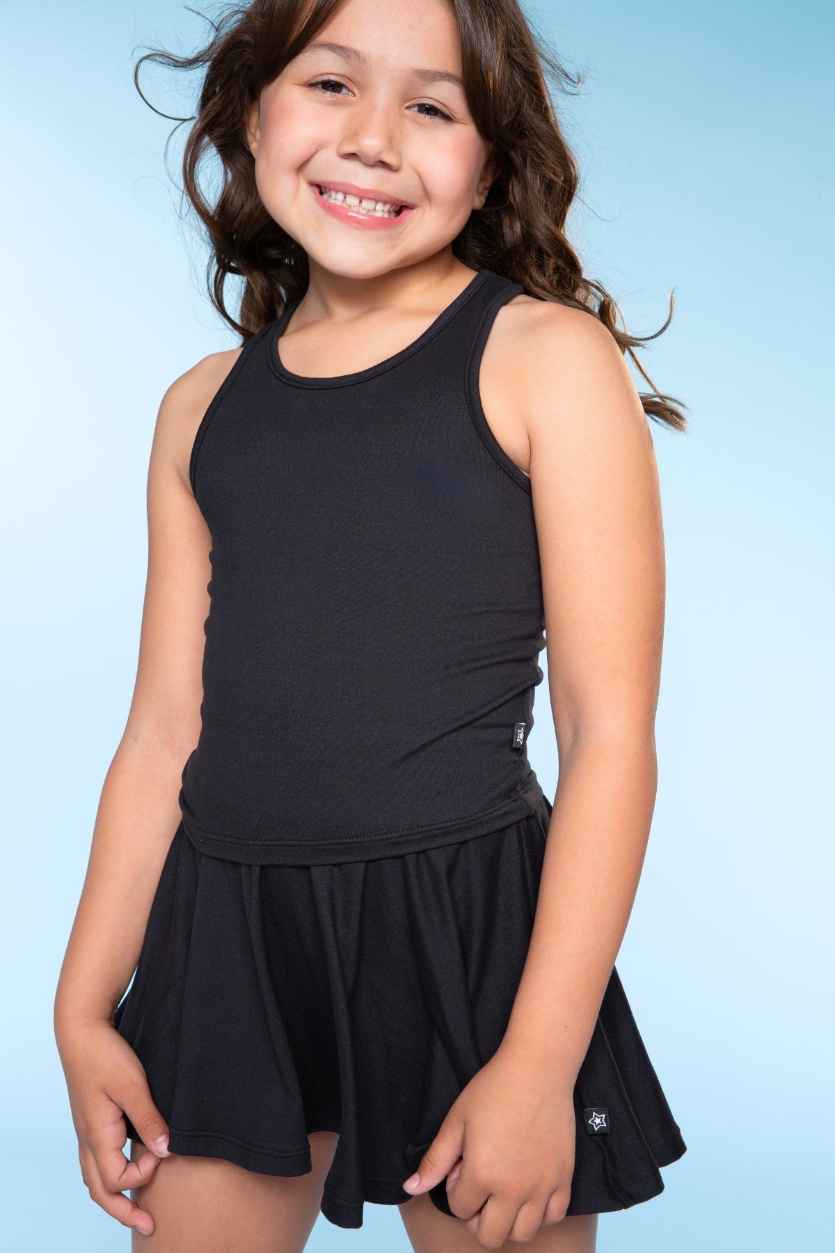 Simply Soft Luxe Cropped Racerback Tank & Skort - Blush Black Hearts