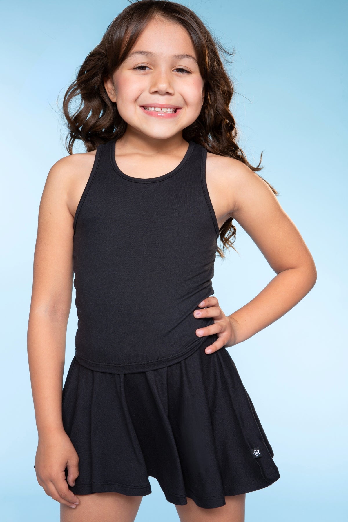 Simply Soft Luxe Cropped Racerback Tank & Skort - Blush Black Hearts