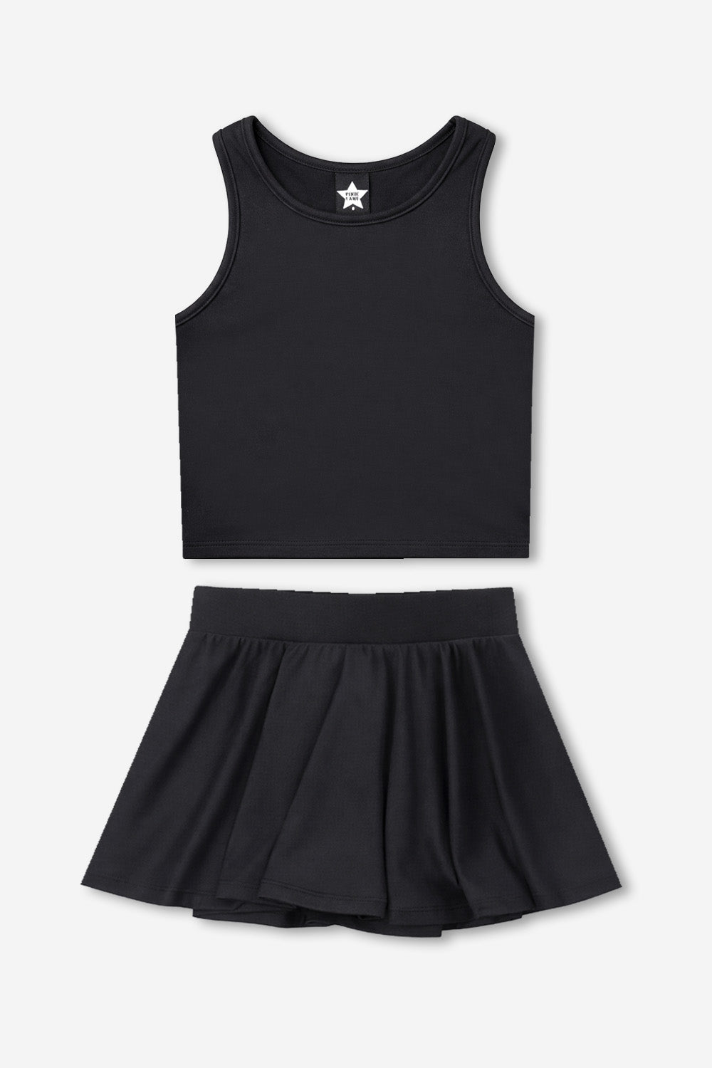 Simply Soft Luxe Cropped Racerback Tank & Skort - Blush Black Hearts
