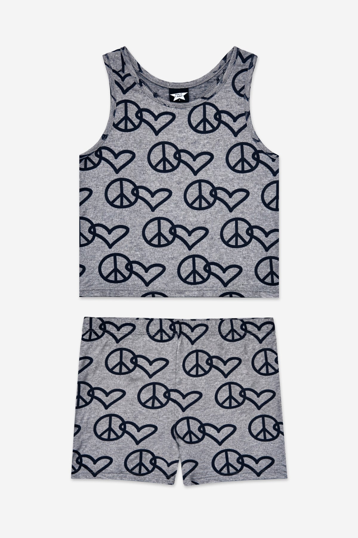 Simply Soft Luxe Cropped Racerback Tank & Tumble Short - Light Blue Smile Star