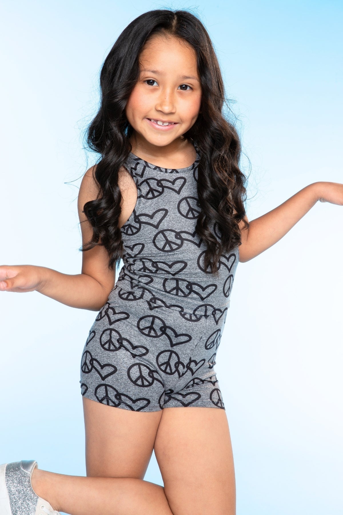 Simply Soft Luxe Cropped Racerback Tank & Tumble Short - Light Blue Smile Star
