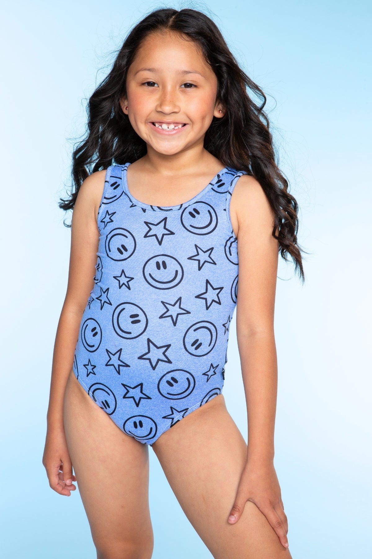 Simply Soft Luxe Tank Leotard - Light Blue Smile Star