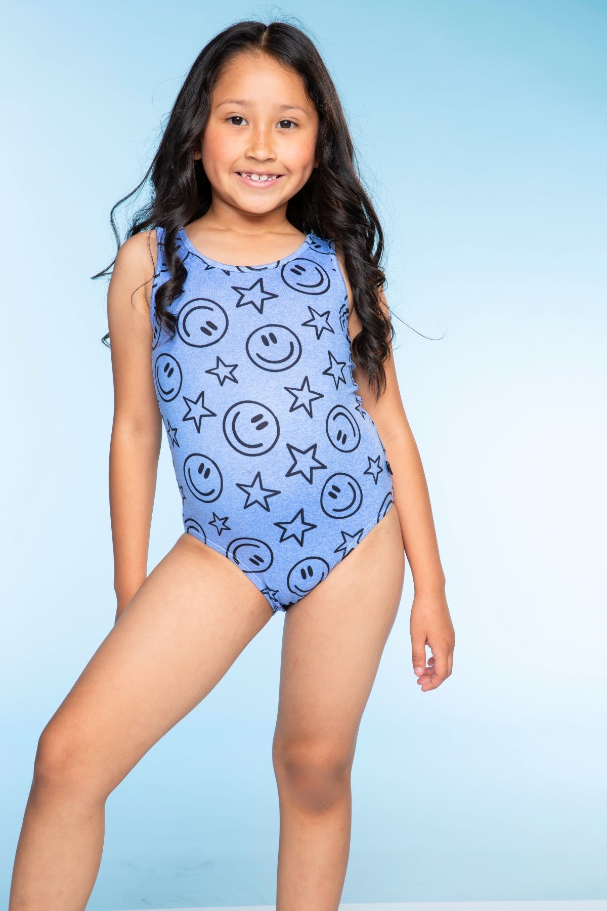 Simply Soft Luxe Tank Leotard - Light Blue Smile Star