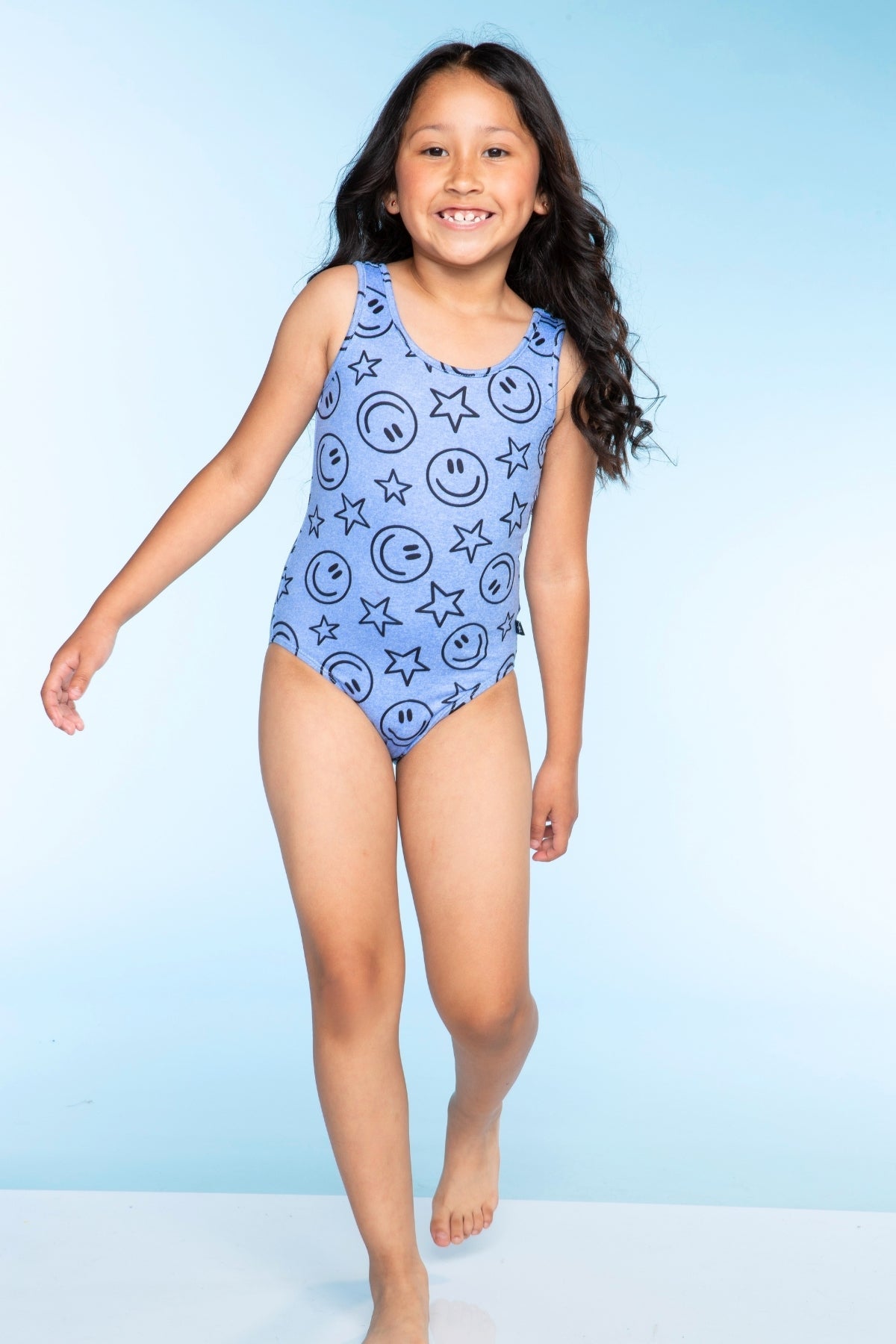 Simply Soft Luxe Tank Leotard - Light Blue Smile Star