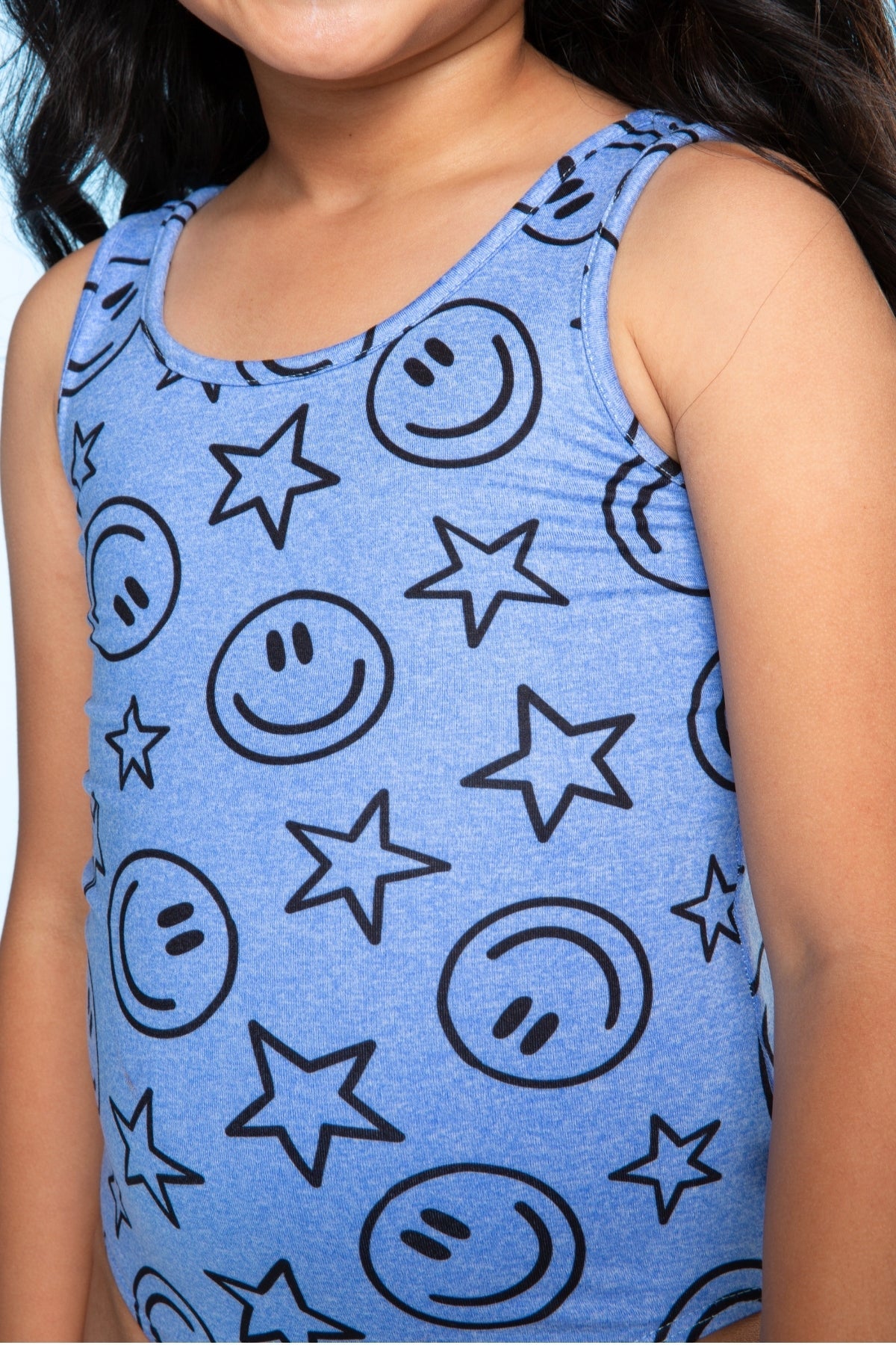 Simply Soft Luxe Tank Leotard - Light Blue Smile Star