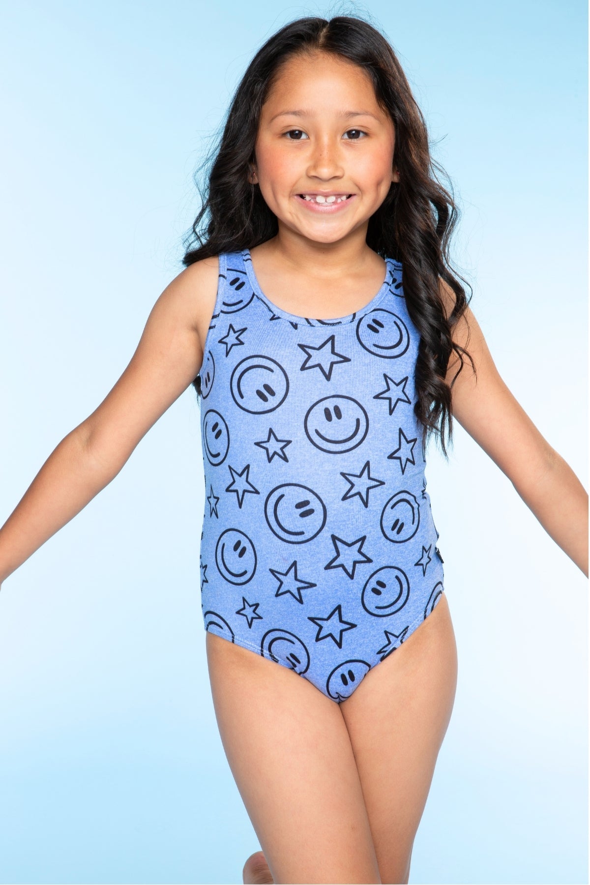 Simply Soft Luxe Tank Leotard - Light Blue Smile Star