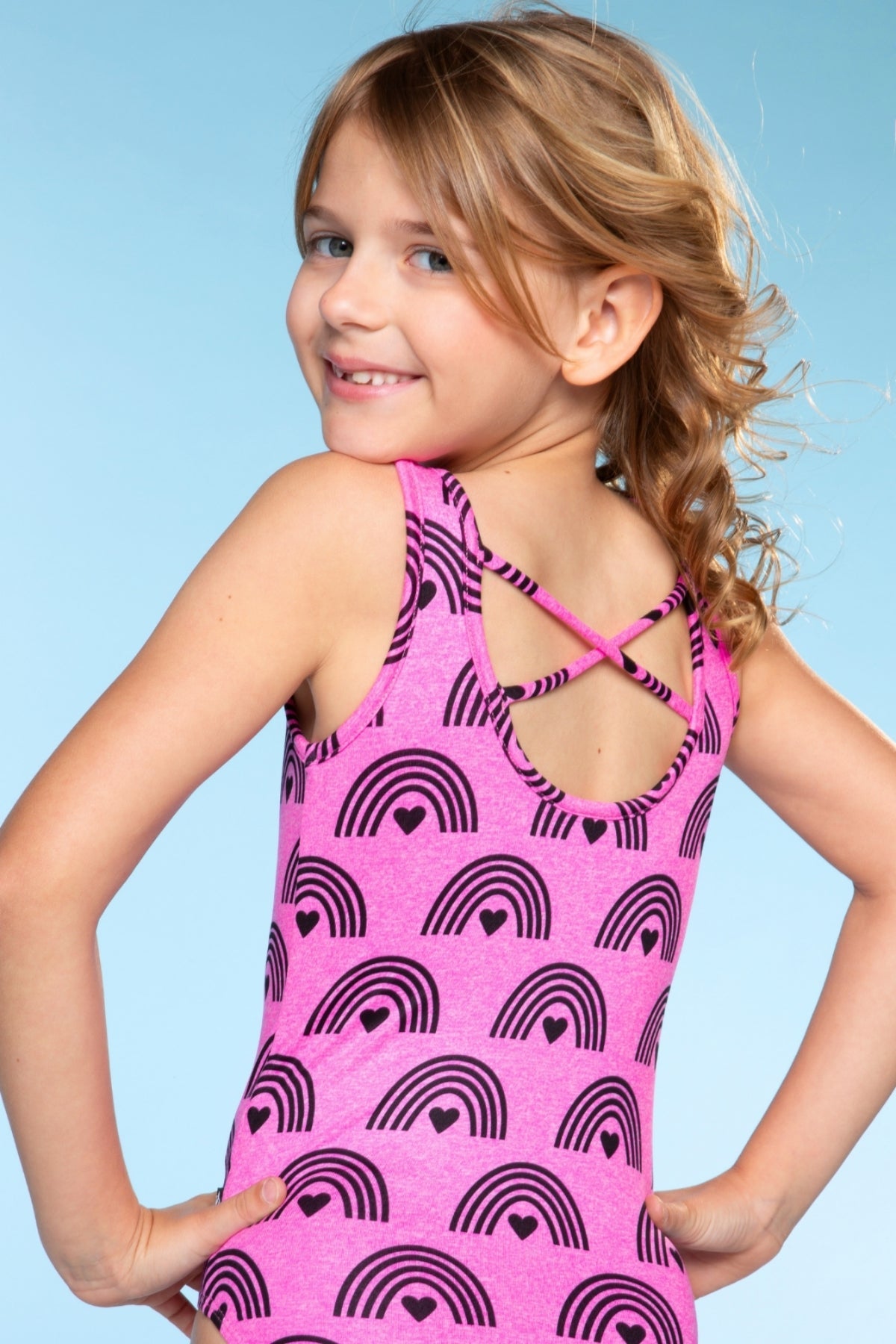 Simply Soft Luxe Tank Leotard - Light Blue Smile Star