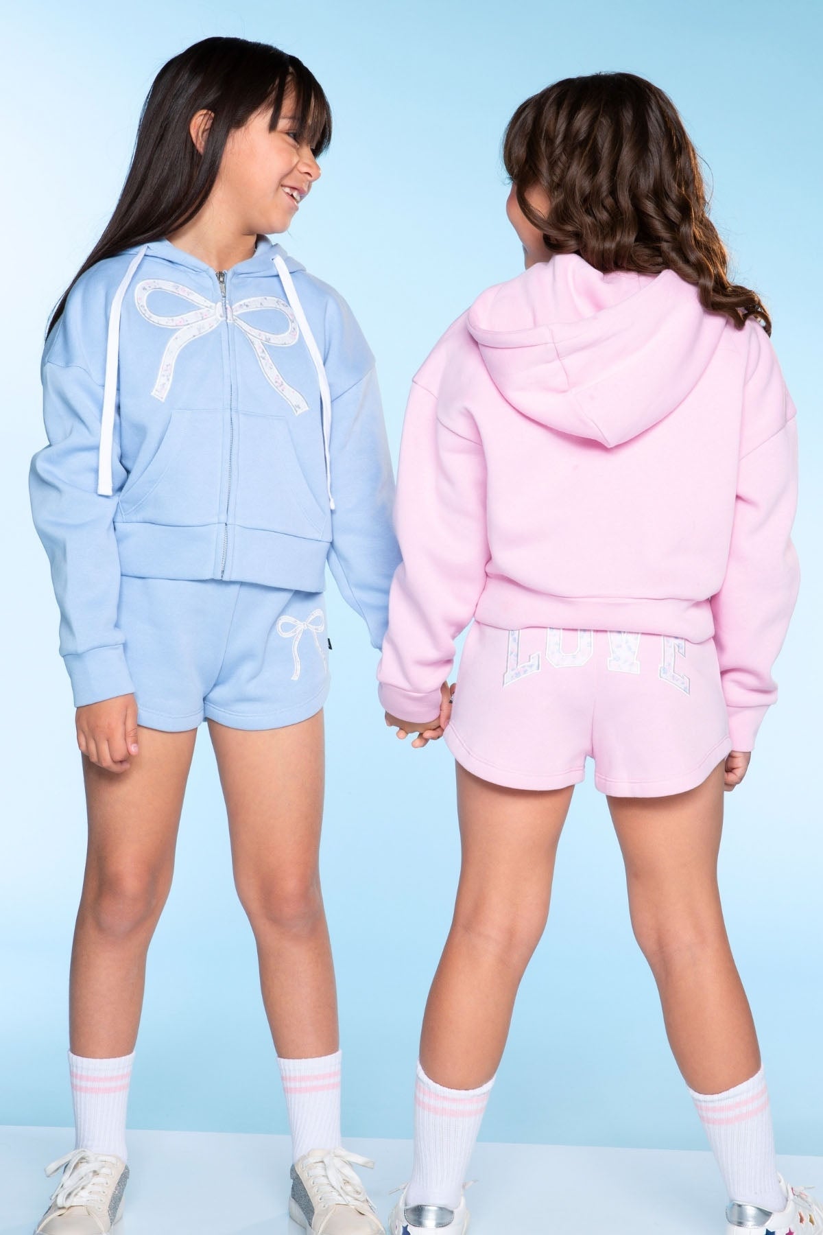 Cloud Soft French Terry Drop Shoulder Zip Hoodie - Dusty Pink Floral Love