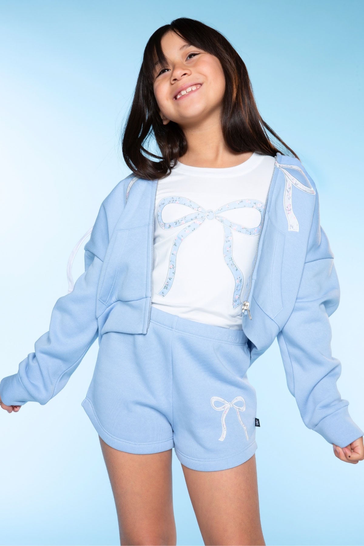 Cloud Soft French Terry Drop Shoulder Zip Hoodie - Dusty Pink Floral Love