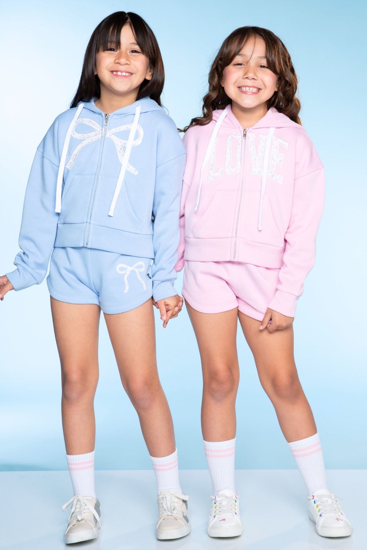 Cloud Soft French Terry Drop Shoulder Zip Hoodie - Dusty Pink Floral Love