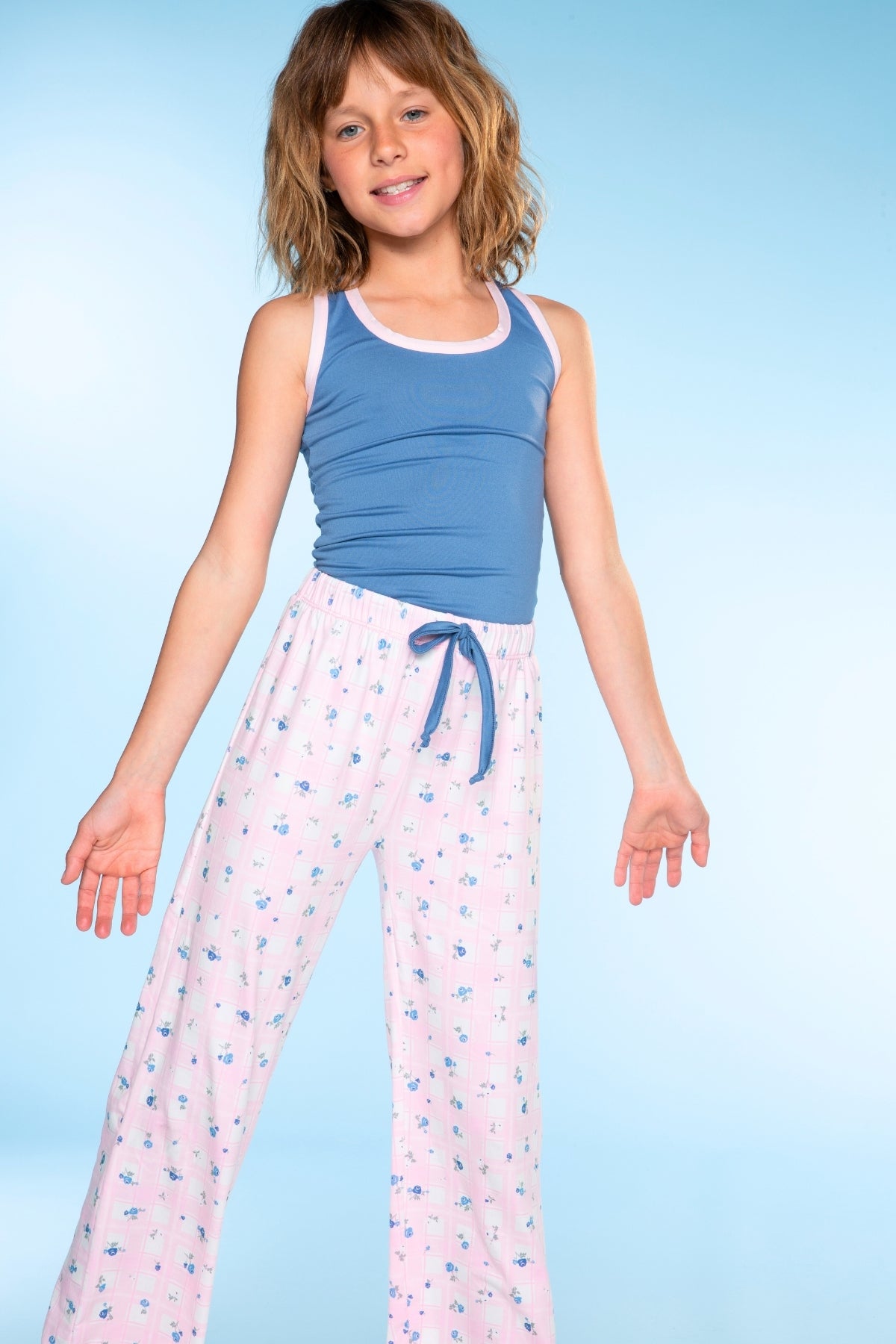 Simply Soft Racer Tank & Karate Pant Set - Pink Ivory Striped Strawberry