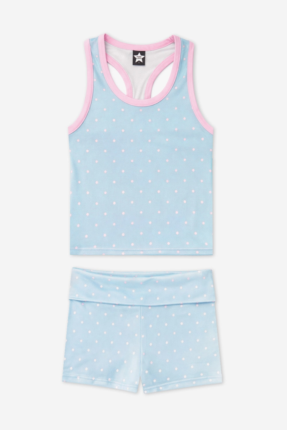 Racerback Tank & Foldover Short Set - Pink Plaid Floral