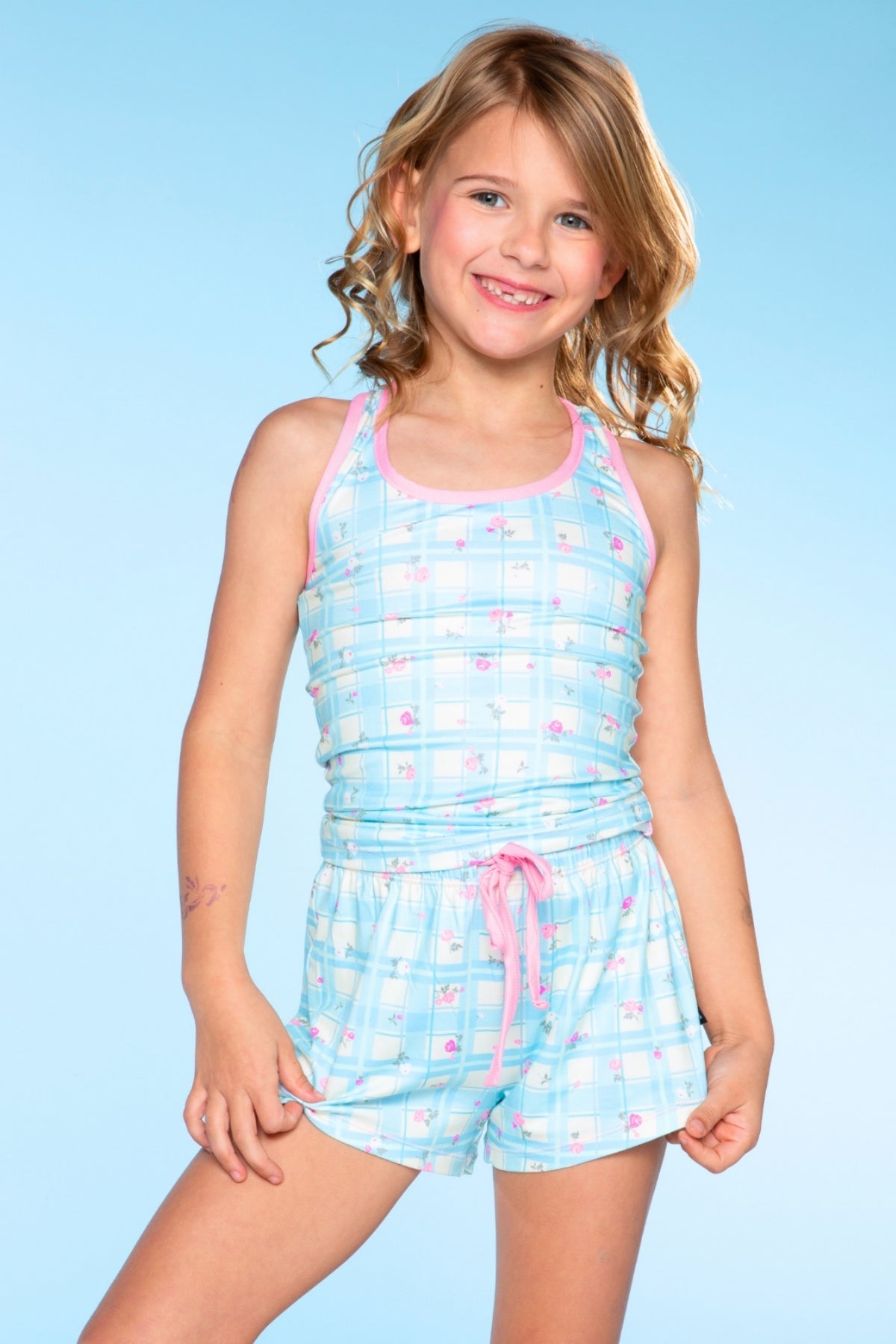 Simply Soft Racerback Tank & Dolphin Short - Sage Pink Makeup