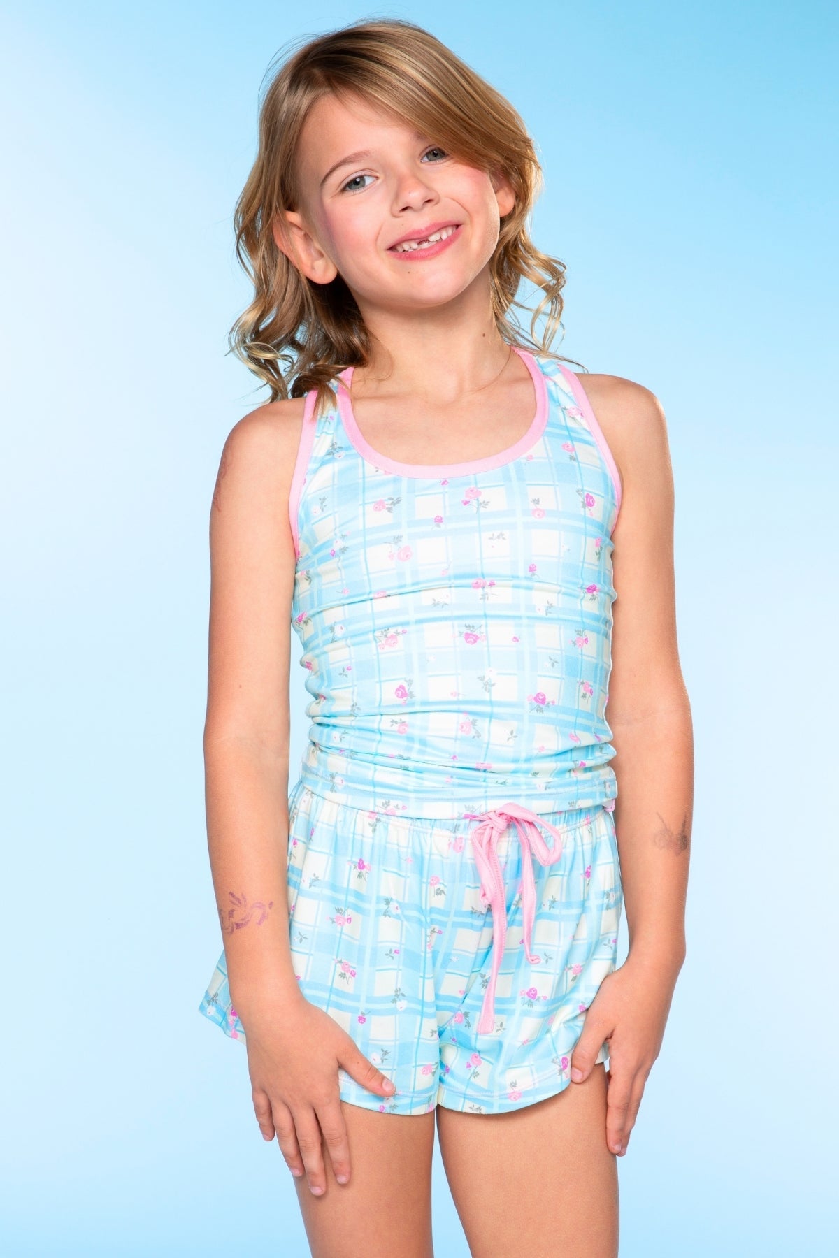 Simply Soft Racerback Tank & Dolphin Short - Sage Pink Makeup