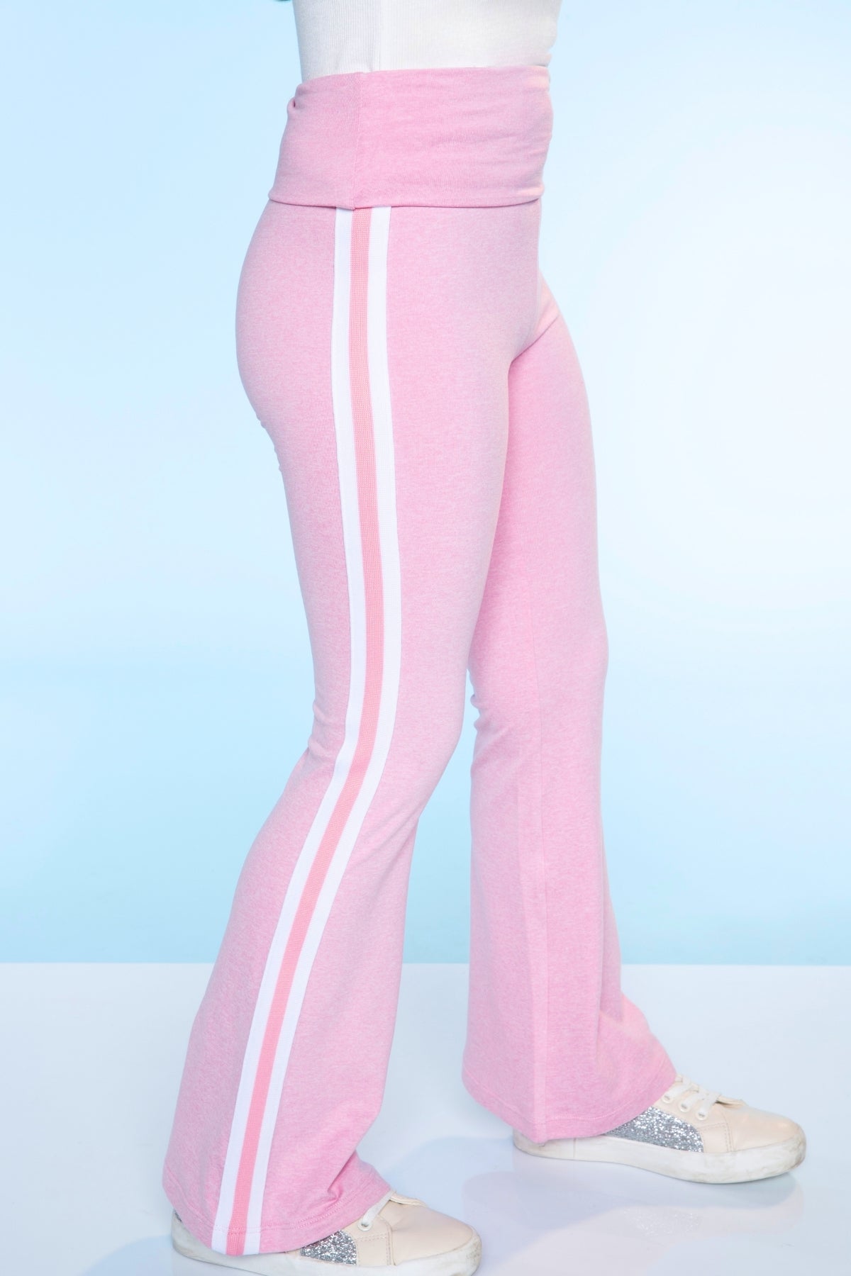 Simply Soft Luxe Foldover Flare - Black White Stripe