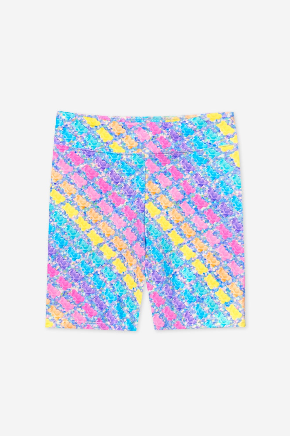 High Shine Biker Short - Foil Rainbow Mermaid