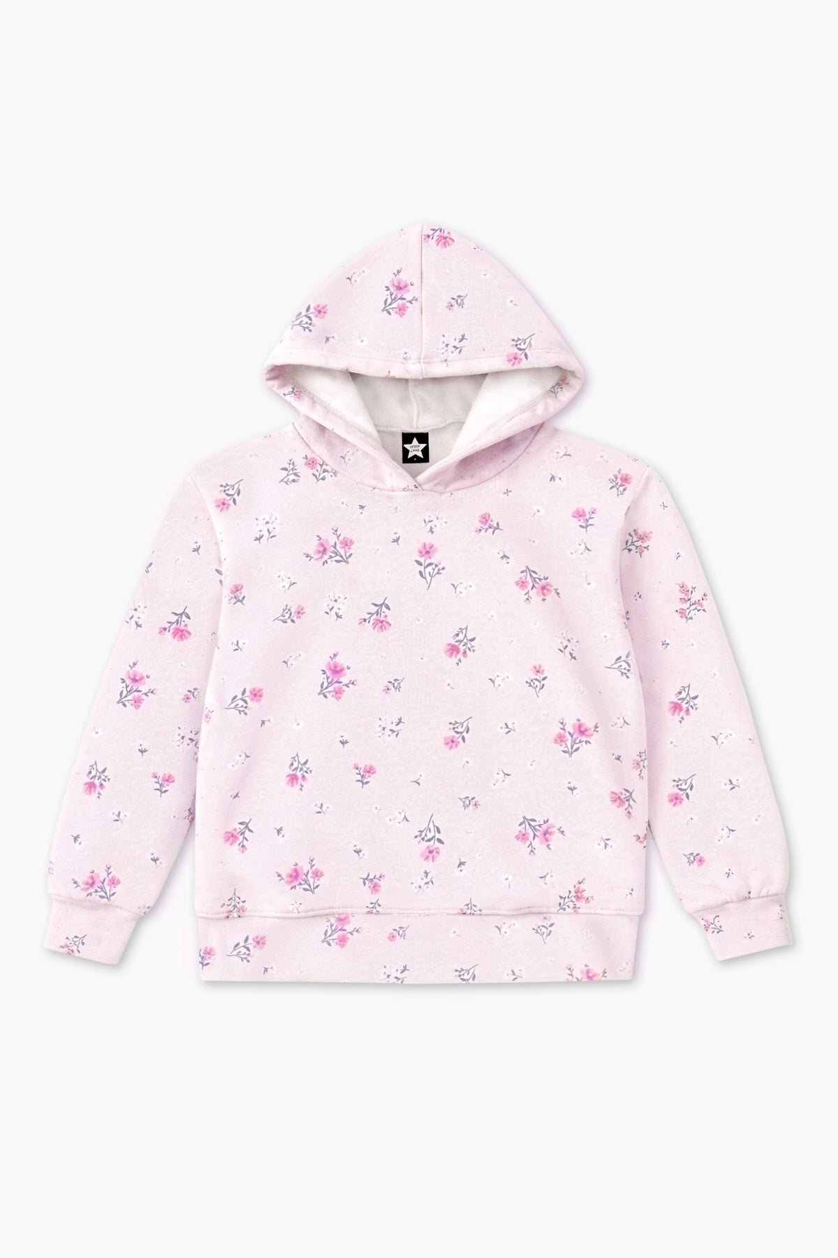 Cloud Soft French Terry Everyday Hoodie - Blush Focus On The Good Ditsy Lilac Floral