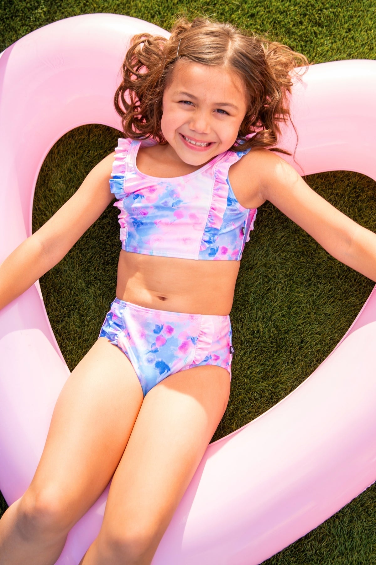 Ruffle Two Piece Swimsuit - Strawberry Leopard