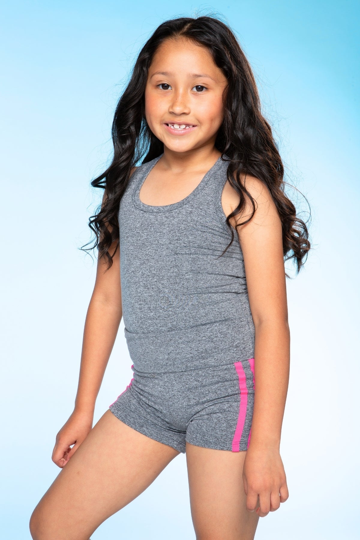 Simply Soft Luxe Cropped Racerback Tank & Foldover Short - Black Blush Stripe
