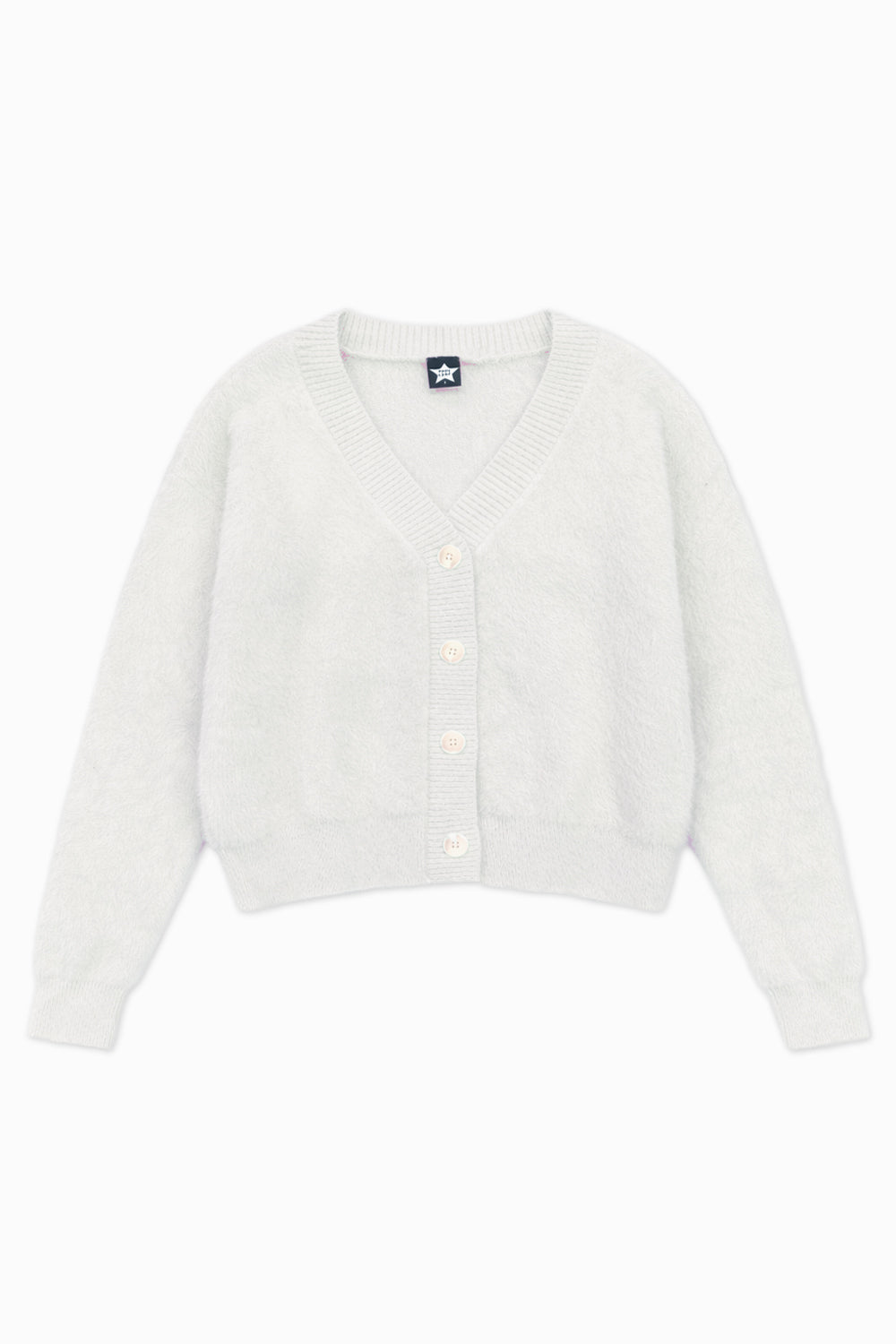Fuzzy Soft Cardigan Sweater - Ivory