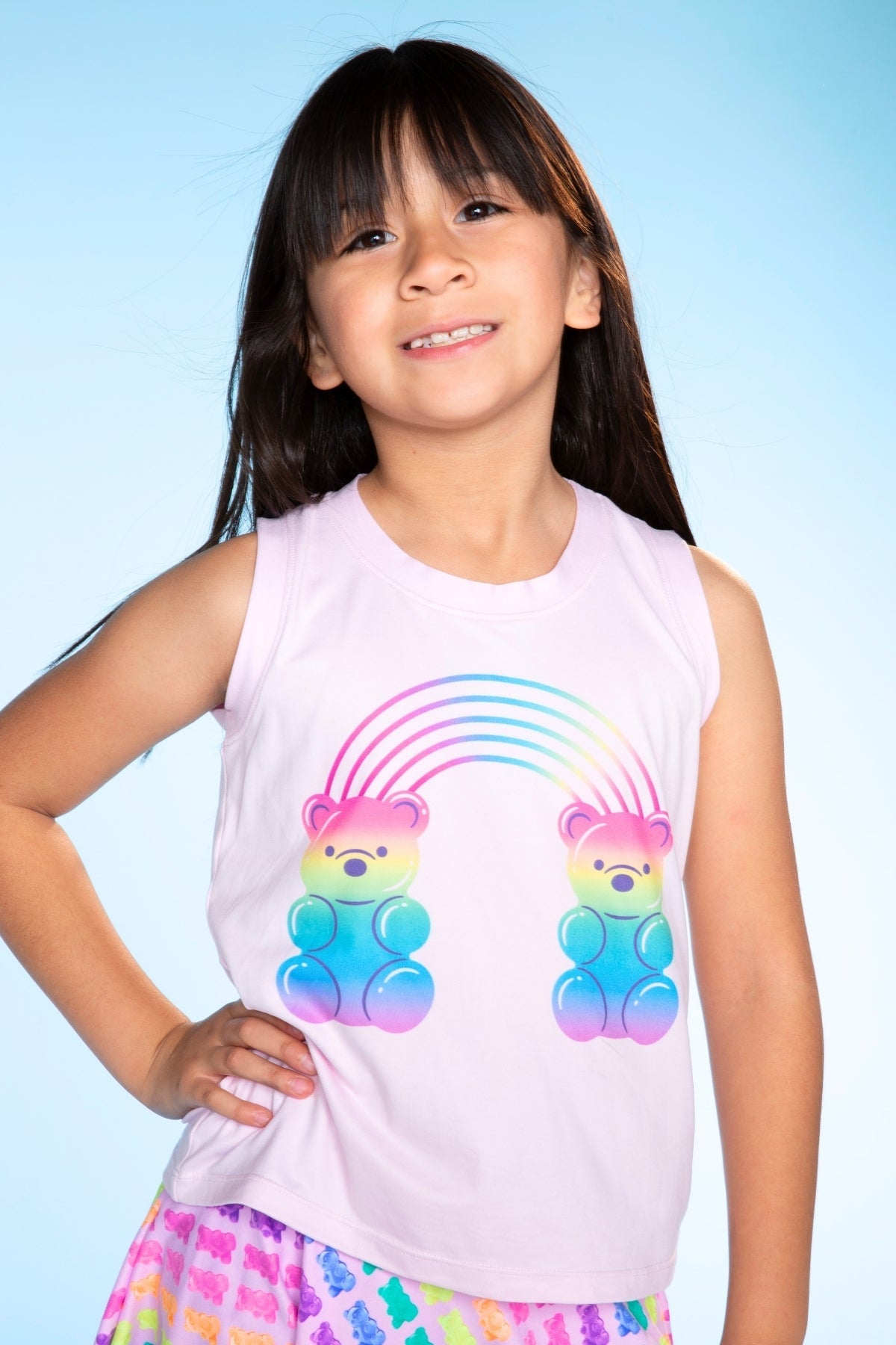 Simply Soft Easy Tank - Lt Blue Neon Pink Malibu