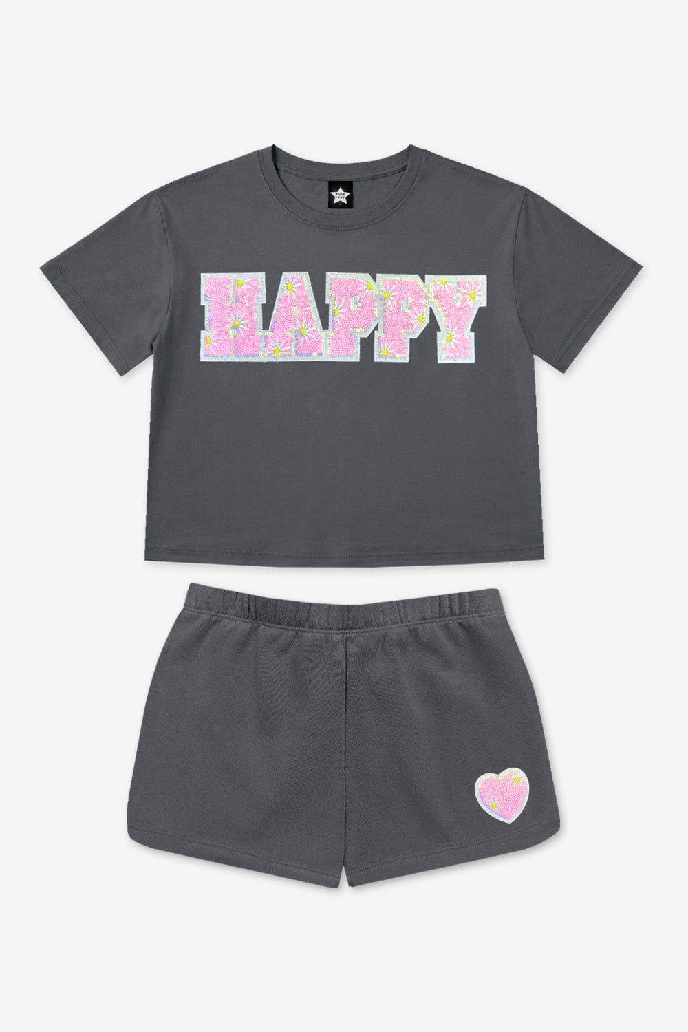 Washed Cotton Easy Tee & Dolphin Short Set - Lilac Hawaii
