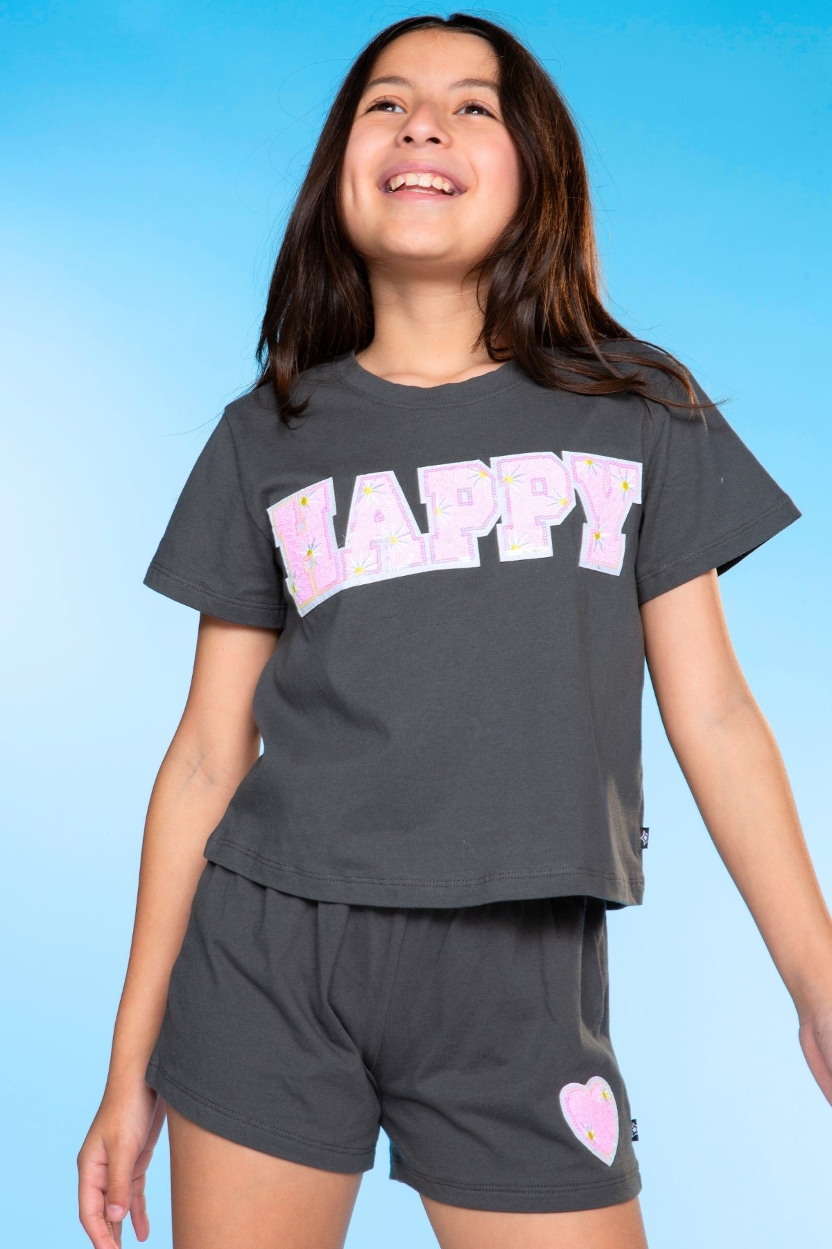 Washed Cotton Easy Tee & Dolphin Short Set - Lilac Hawaii