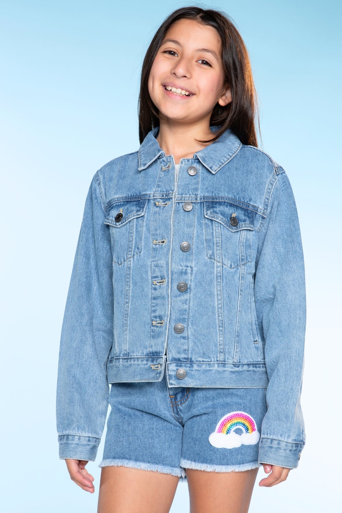 The Perfect Denim Jacket - Lt Denim White Daisy