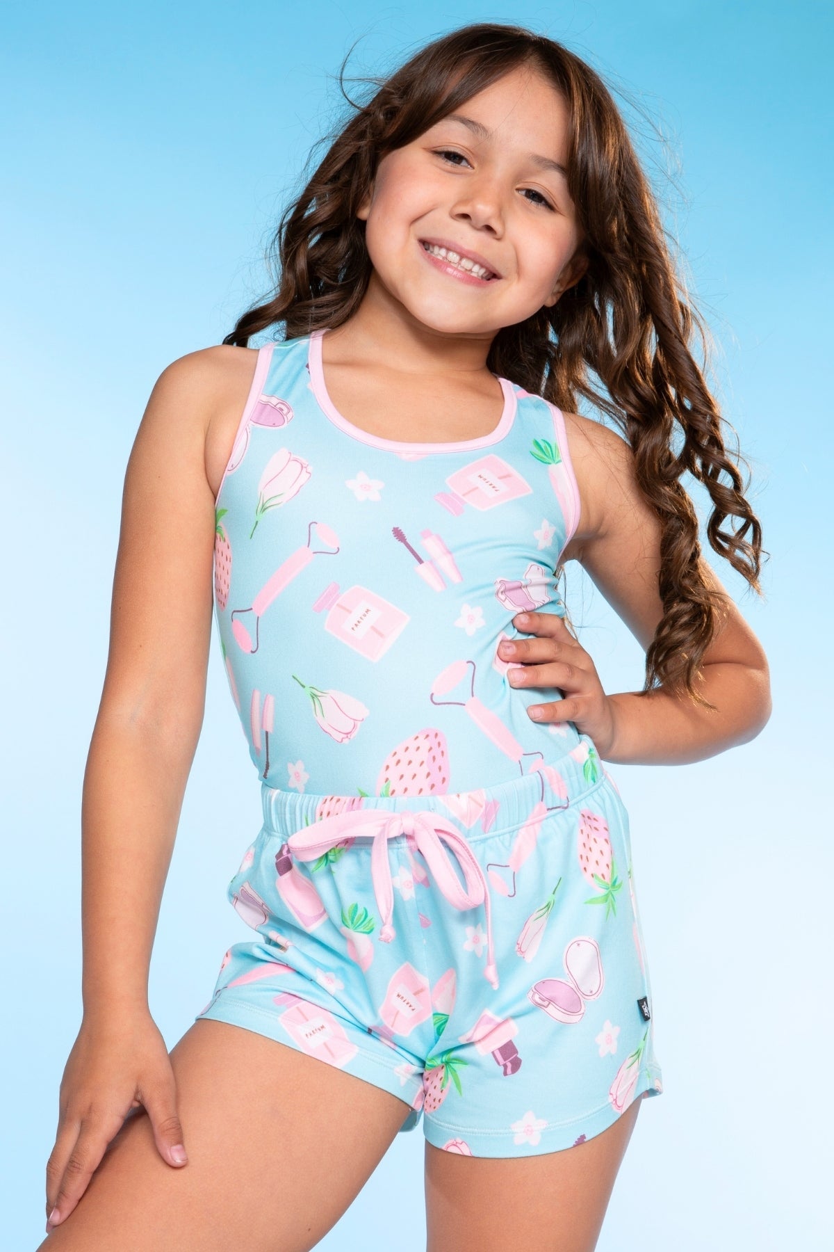 Simply Soft Racerback Tank & Dolphin Short - Sage Pink Makeup