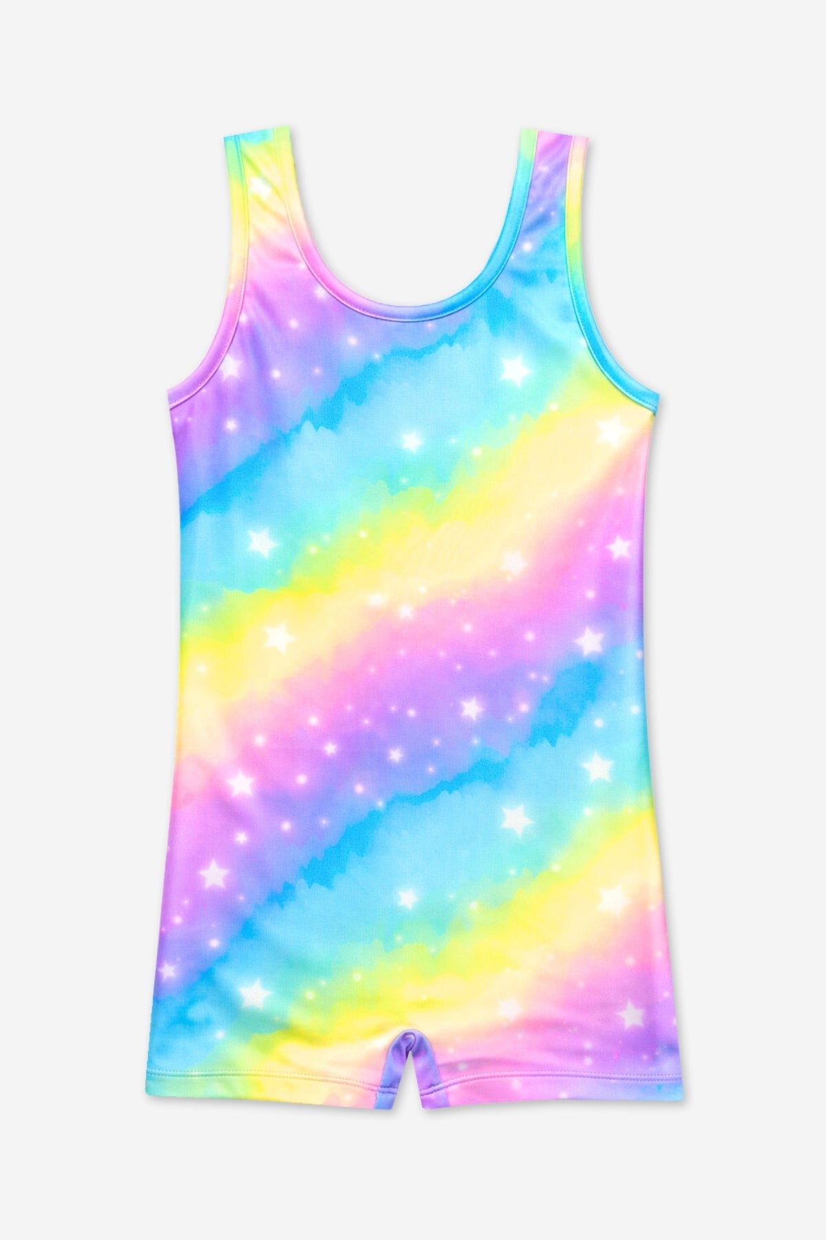 High Shine Unitard Leotard - Rainbow Stars
