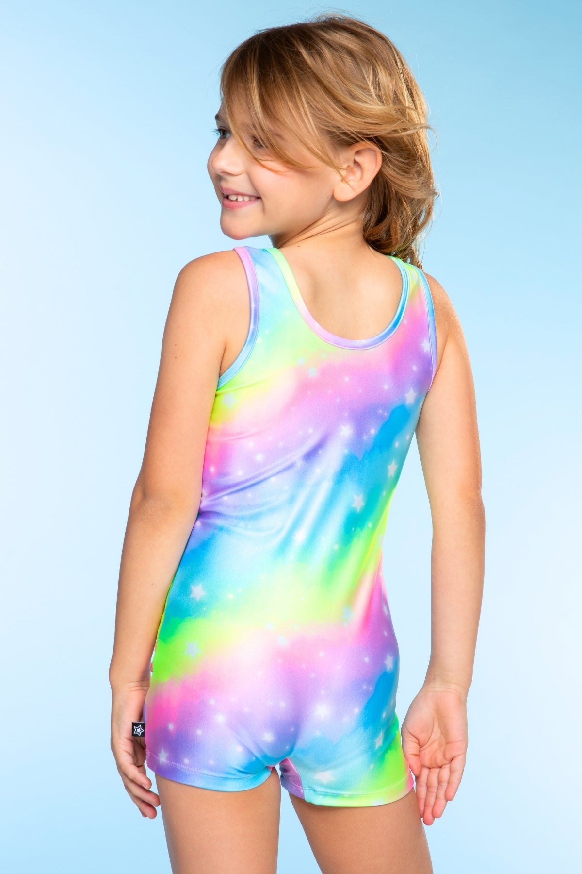 2 Pack High Shine Unitard Leotard - Rainbow Stars | Lilac Leopard
