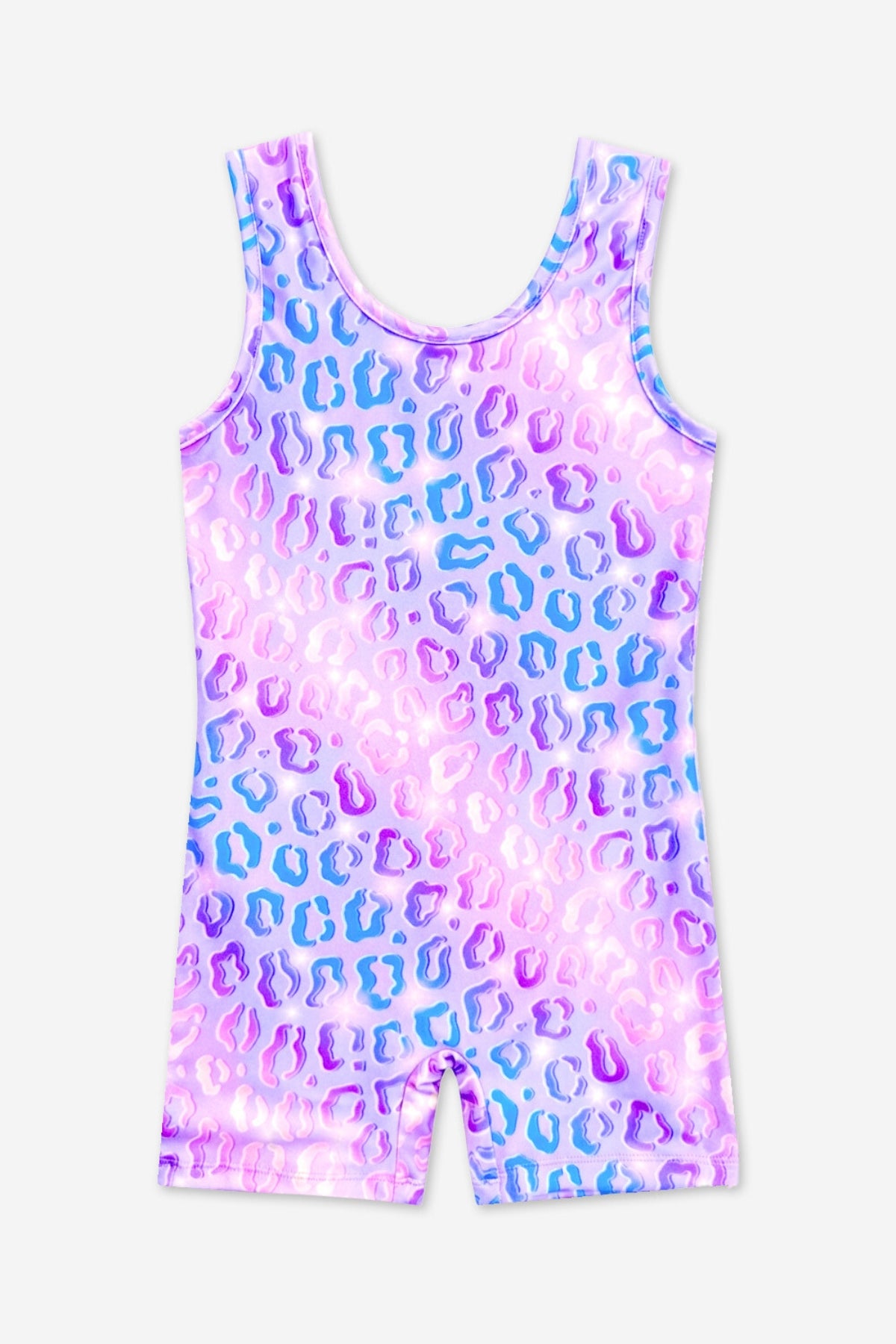 High Shine Unitard Leotard - Lilac Leopard