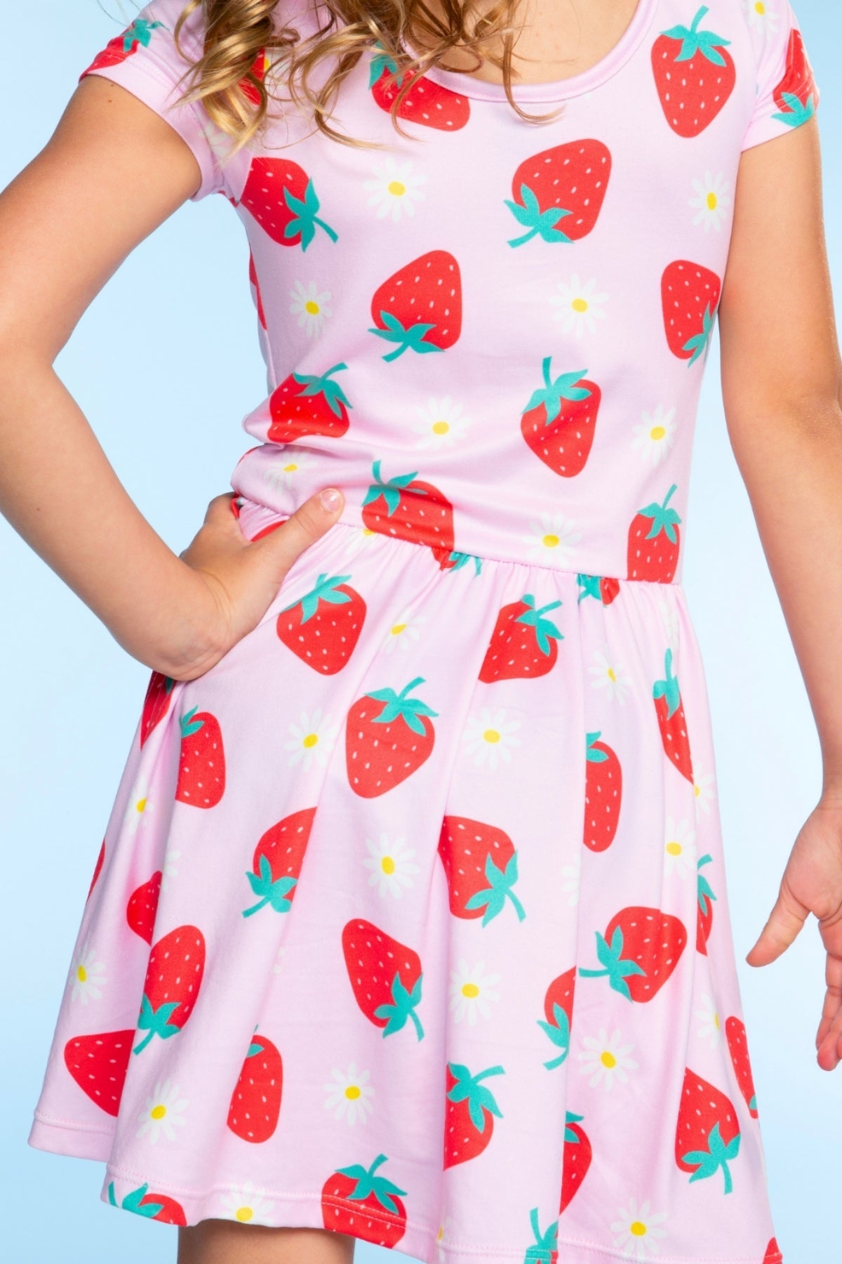 Simply Soft Short Sleeve Scoop Back Be Happy Dress - Neon Pink Sketch Emoji - NEW!