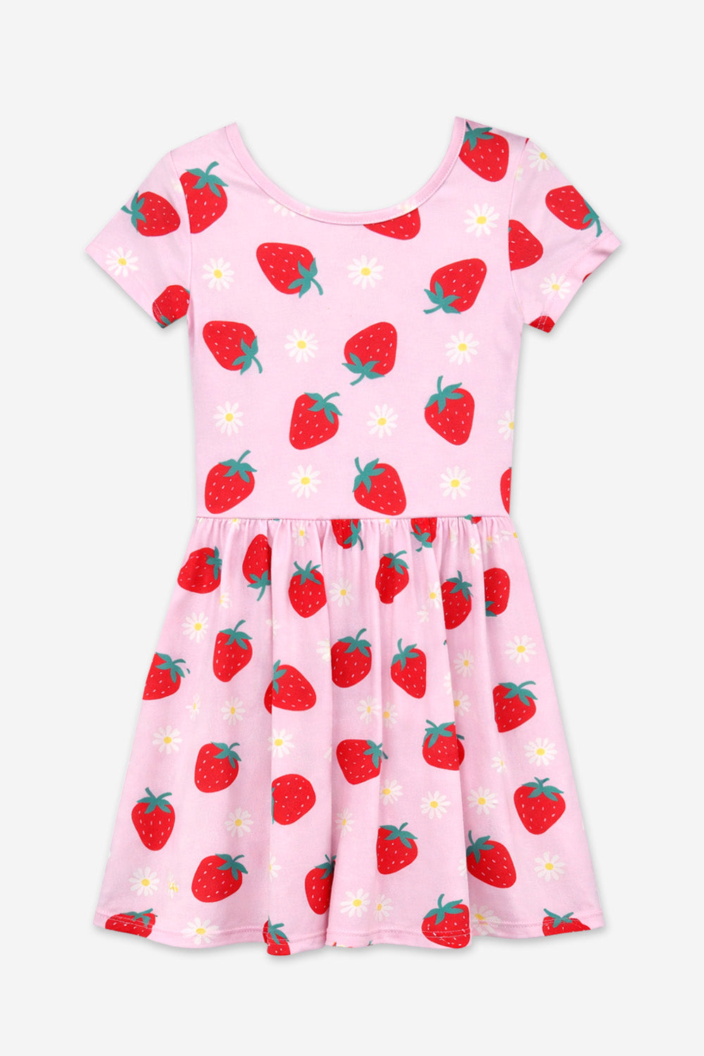 Simply Soft Short Sleeve Scoop Back Be Happy Dress - Neon Pink Sketch Emoji - NEW!