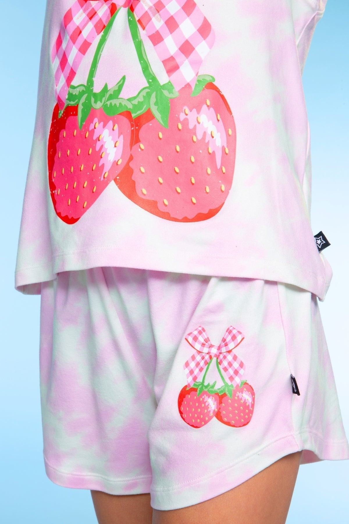 Simply Soft Tank & Dolphin Short Set - Pink Tie Dye Strawberry Bow